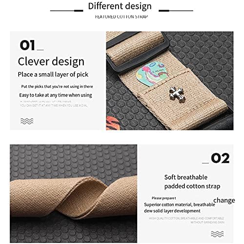 H&Z Simple Guitar Strap Acoustic Folk Guitar Belt Straps Vintage Cross Personality Guitar Straps Pick Pocket Guitar Accessories (black) Black - Image 5