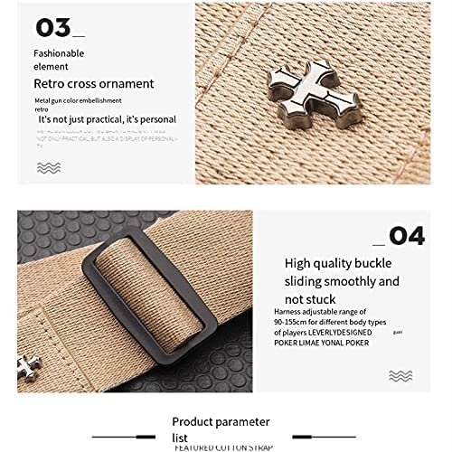 H&Z Simple Guitar Strap Acoustic Folk Guitar Belt Straps Vintage Cross Personality Guitar Straps Pick Pocket Guitar Accessories (black) Black - Image 6