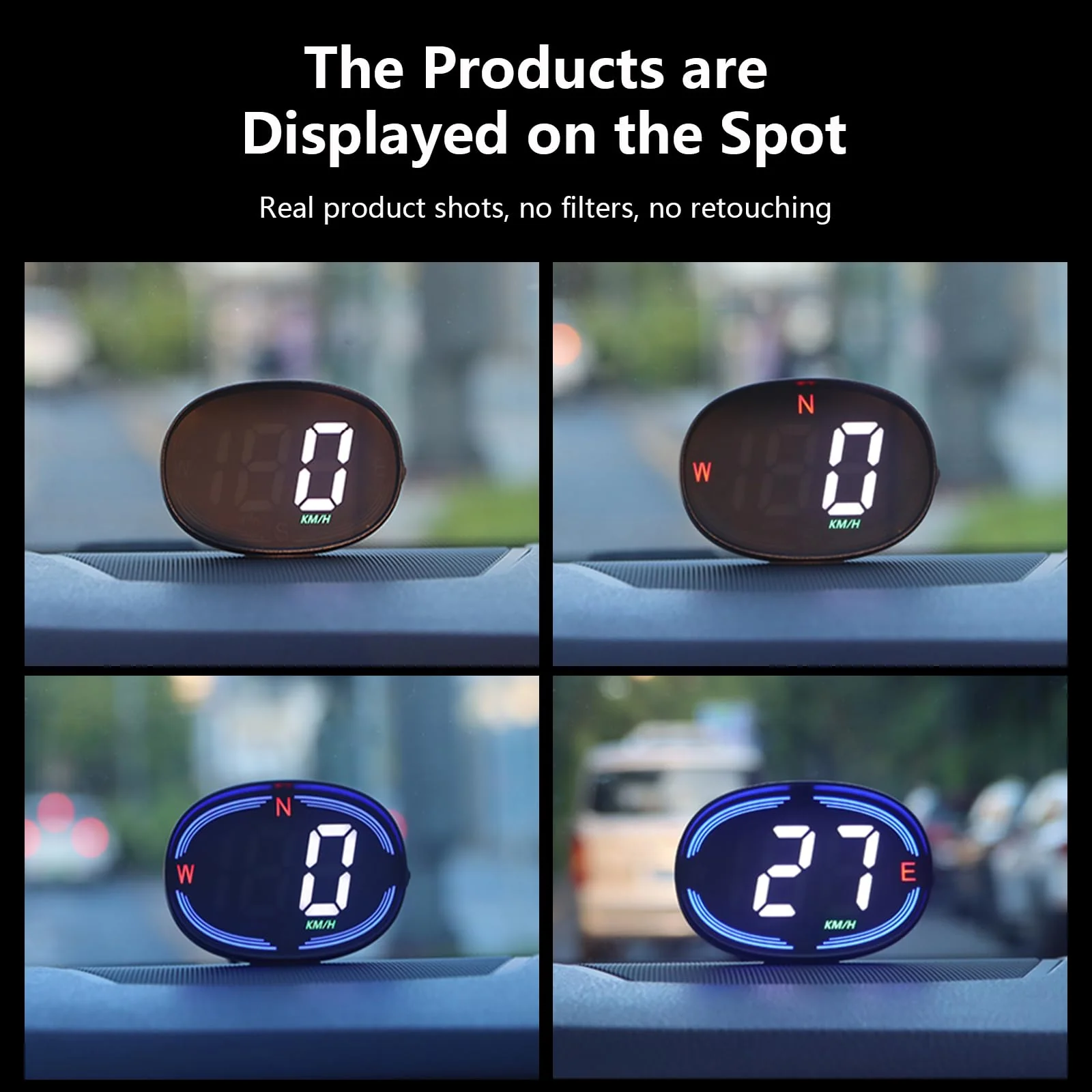 H2 Digital Speedometer GPS HUD,Car Head Up Display with Speed Compass MPH ,Plug and Play Universal All Cars - Image 5