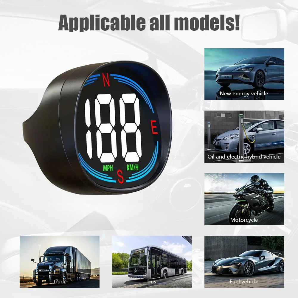 H2 Digital Speedometer GPS HUD Universal All Cars Head Up Display Vehicle Speed Compass MPH KMH Speed Gauge Plug and Play - Image 6