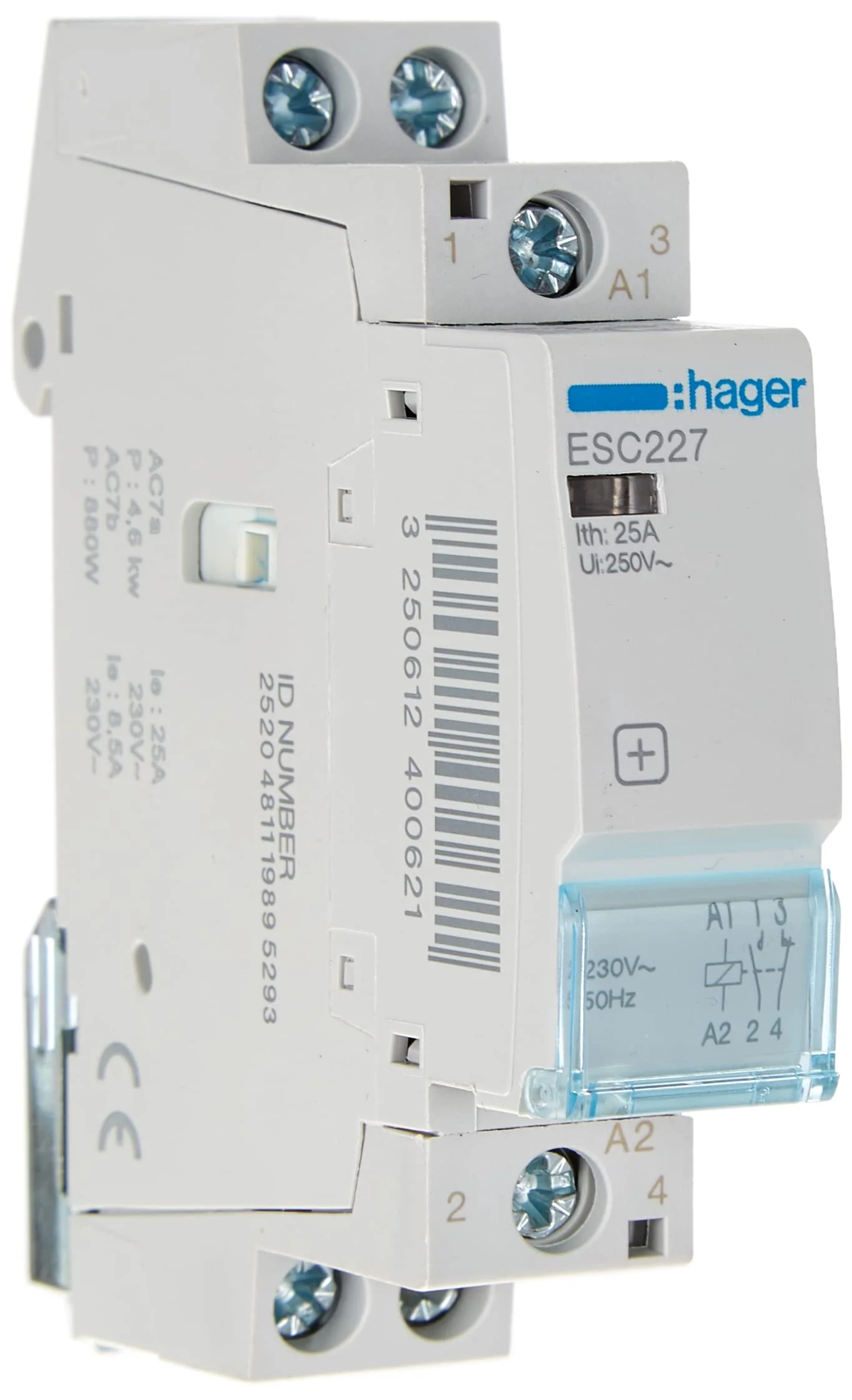hager-esc227-commutatore Legrand Lexic, 25 A, 1 NA 1 NC, 230 V