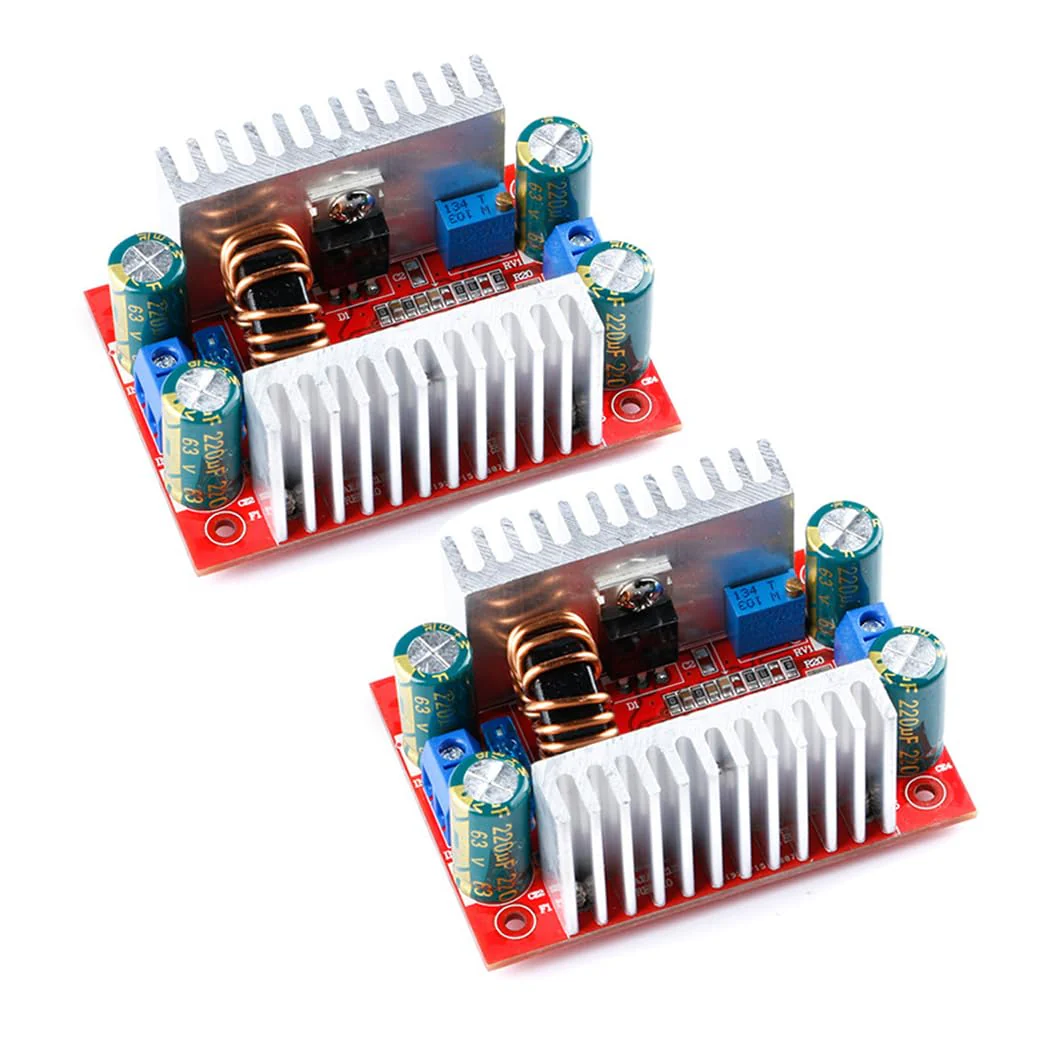 Hailege 2pcs 400W 15A DC Step Up Boost Power Module 8.5-50V to 10-60V Constant Current Adjustable Transformer Voltage Amplifier LED Drive Module