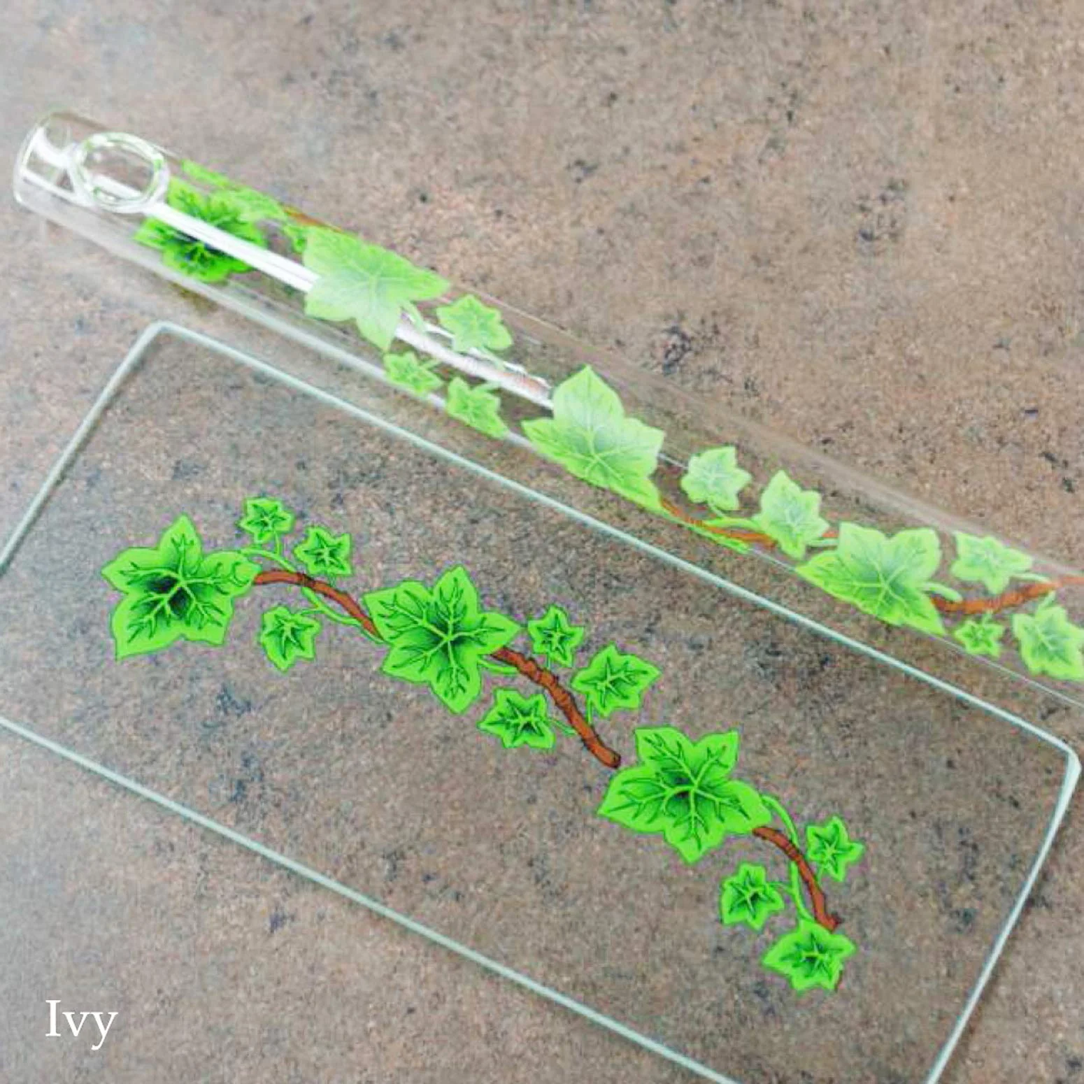 Hall Crystal Flute 11004 - Inline Glass Piccolo in D - Green Ivy - Image 2