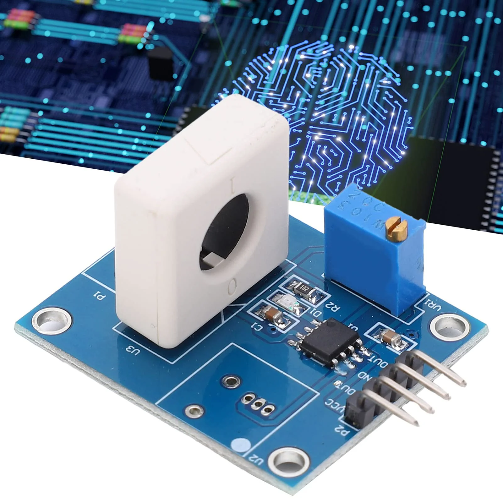 Hall Current Detection Sensor Module DC 5V 35A WCS1800 Short Circuit Overcurrent Protection Detector with Overcurrent LED Signal Display - Image 4