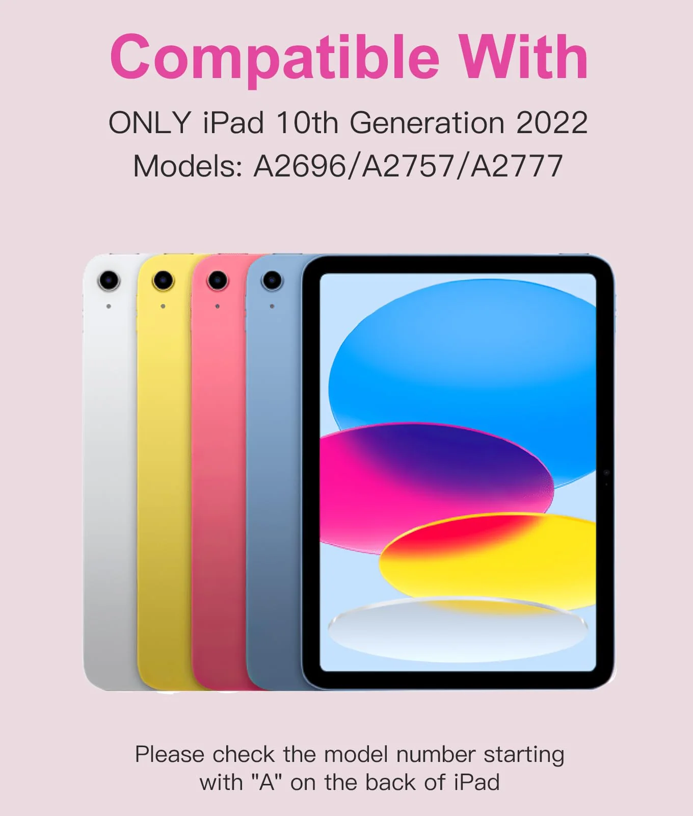 Hamile for iPad 10th Generation Case with Keyboard 10.9 Inch - 7 Colors Backlit Wireless Detachable Folio Keyboard Cover with Pencil Holder for New iPad 10th Gen 2022 (Hot Pink) Hot Pink - Image 2