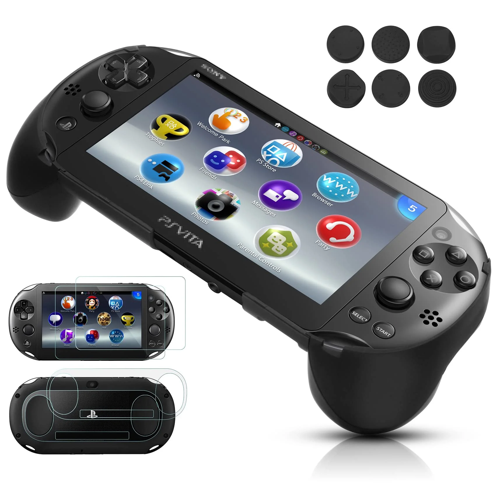Hand Grip Handle Joypad Protective Case with L2 R2 Trigger Button Grip Shell Controller Protective Case for Sony Playstation PS Vita 2000 PSV 2000 PS Vita Slim.