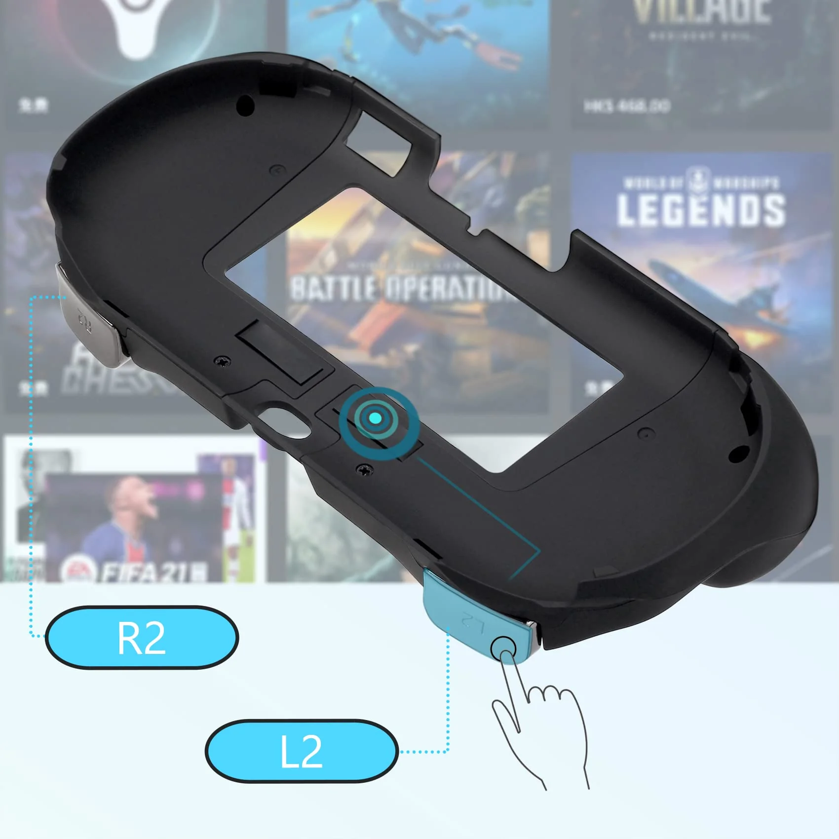Hand Grip Handle Joypad Protective Case with L2 R2 Trigger Button Grip Shell Controller Protective Case for Sony Playstation PS Vita 2000 PSV 2000 PS Vita Slim. - Image 4