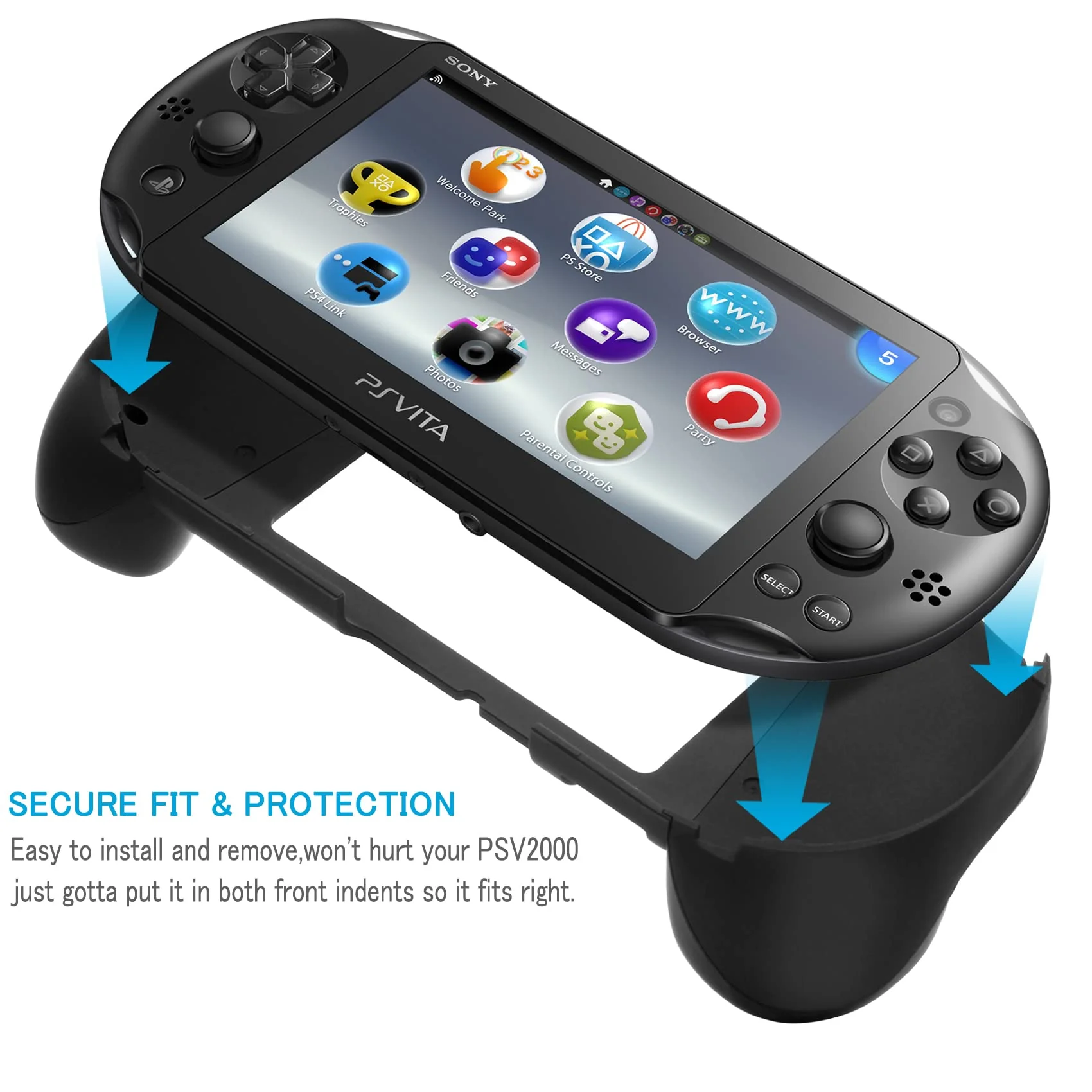 Hand Grip Handle Joypad Protective Case with L2 R2 Trigger Button Grip Shell Controller Protective Case for Sony Playstation PS Vita 2000 PSV 2000 PS Vita Slim. - Image 5