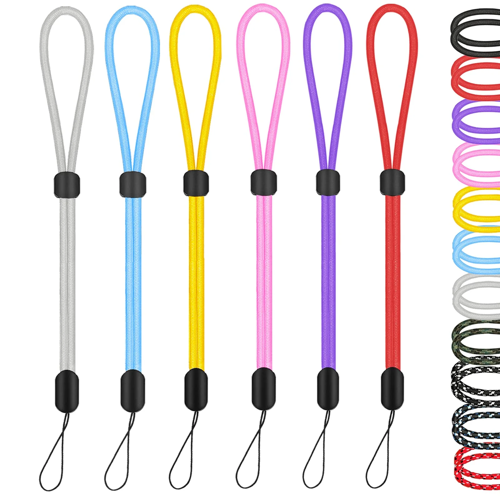 Hand Wrist Strap Lanyard, 6 Pack 9.5inch Adjustable Nylon Wristlet Straps Keychain String for Cell Phone Case Holder, AirPods Pro 2 2022, Camera, Key, GoPro, USB Drive, Ski Glove (Multi-ColorA) Mixcolor 9.5 inches