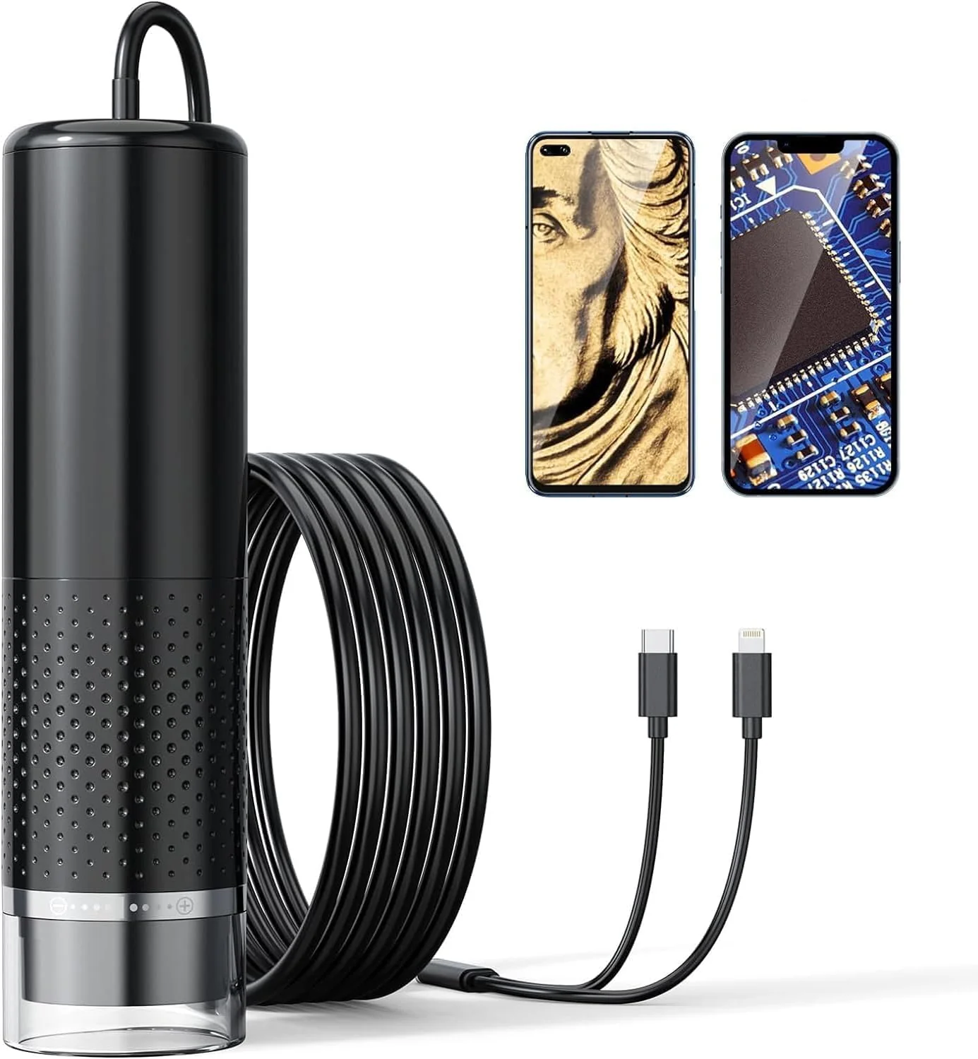 Handheld Digital Microscope Camera, Aopick 50X-500X Magnification USB Pocket Microscopes Camera for Adults Kids with 8 Adjustable LED, Coin Magnifier for iPhone, iPad, Android