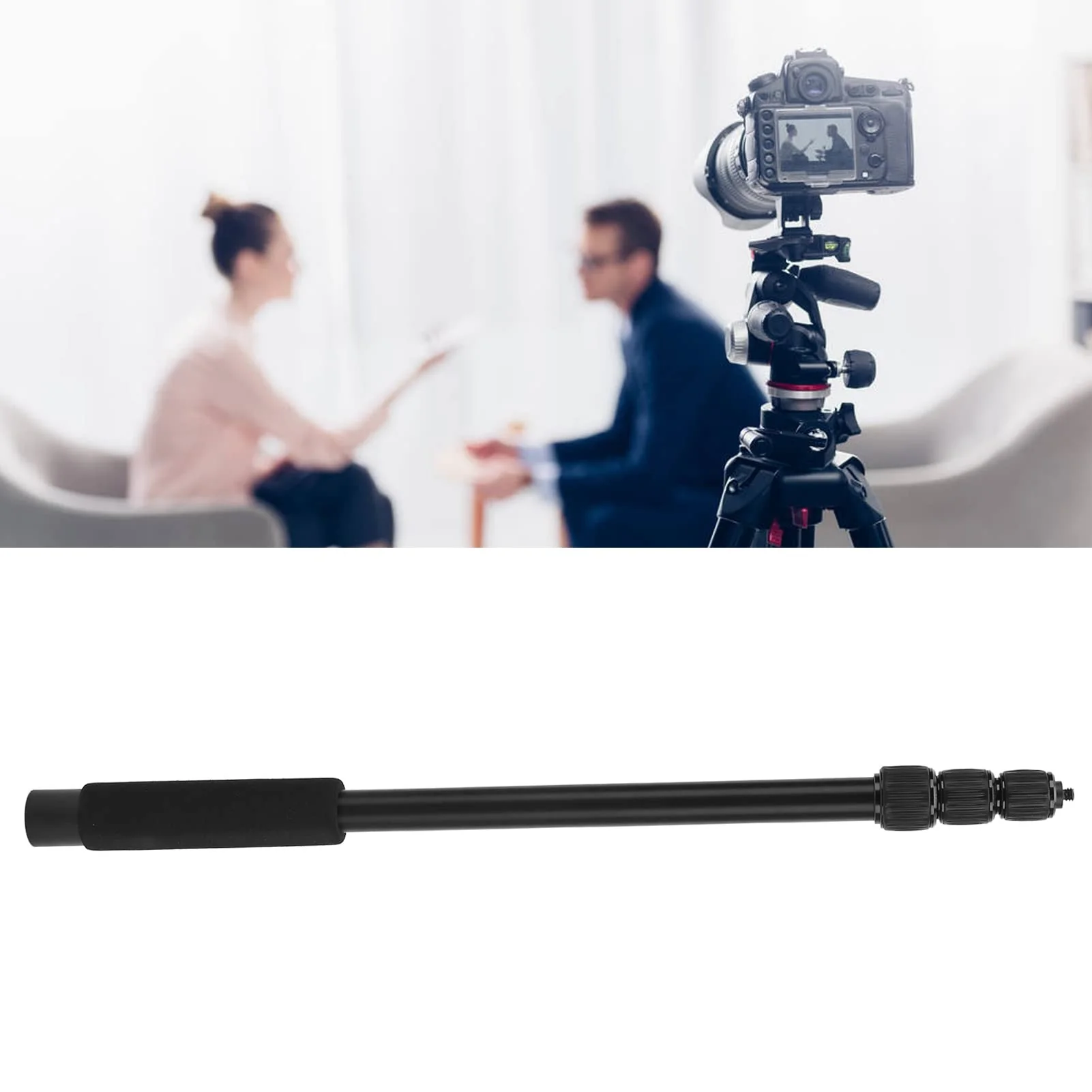 Handheld Mic Boom Pole, 4 5 Section Extendable Microphone Boom Arm with Foam Handle and 1/4in Threads, Telescopic Adjustable Mic Stand for Camera Phone Microphones(5) - Image 7