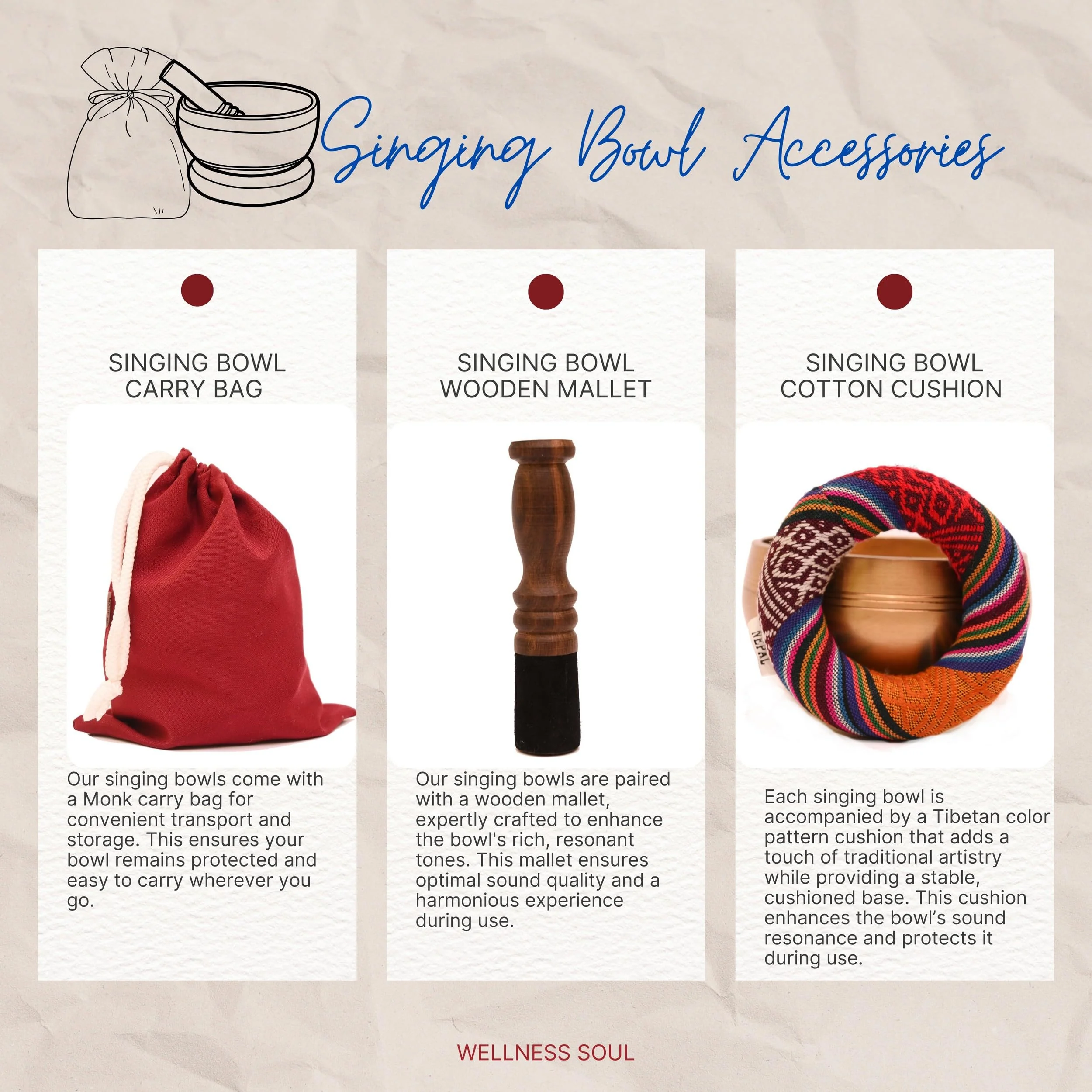Handmade Tibetan Singing Bowl-Meditation Bowl with Cushion, Mallet and Carry Bag-Handcrafted in Nepal- best for Yoga, Chakra Healing, Mindfulness, and Stress Relief-Spiritual Gifts for Women and Men - Image 3