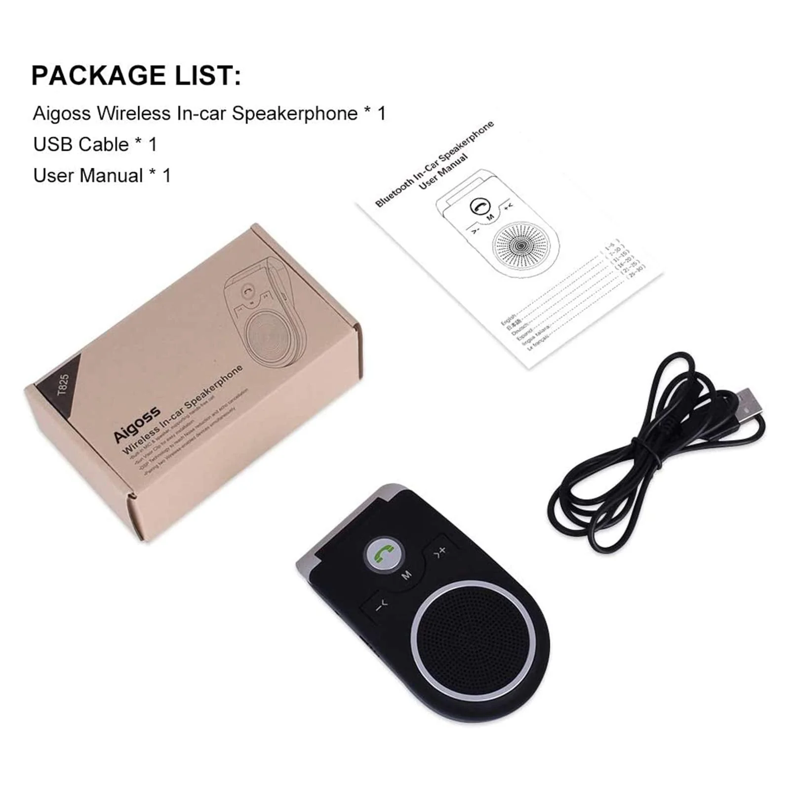 Hands Free Cell Phone Car Kit, Bluetooth 5.0 in Car Speakerphone with Visor Clip, Siri Google Voice Command Support,Built in Mic, Support 2 Phones Connected, Bluetooth Car Speaker for Safe Driving - Image 7