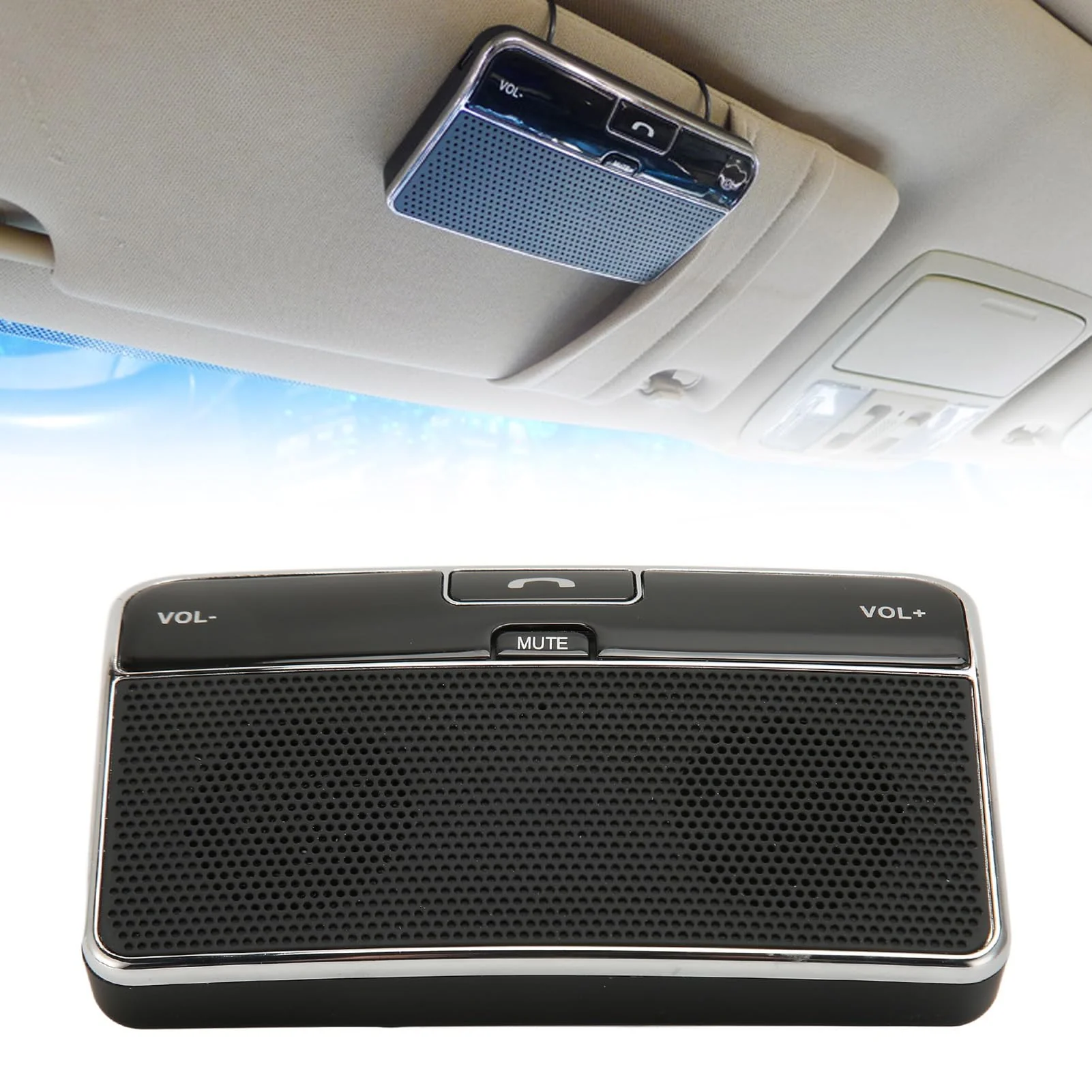 Handsfree Speaker for Cars, Bluetooth 4.0 Car Speaker AUTO Reconnect for 2 Cell Phone Connection, Car Kit Receiver Handsfree Speakerphone with Visor Clip - Image 3