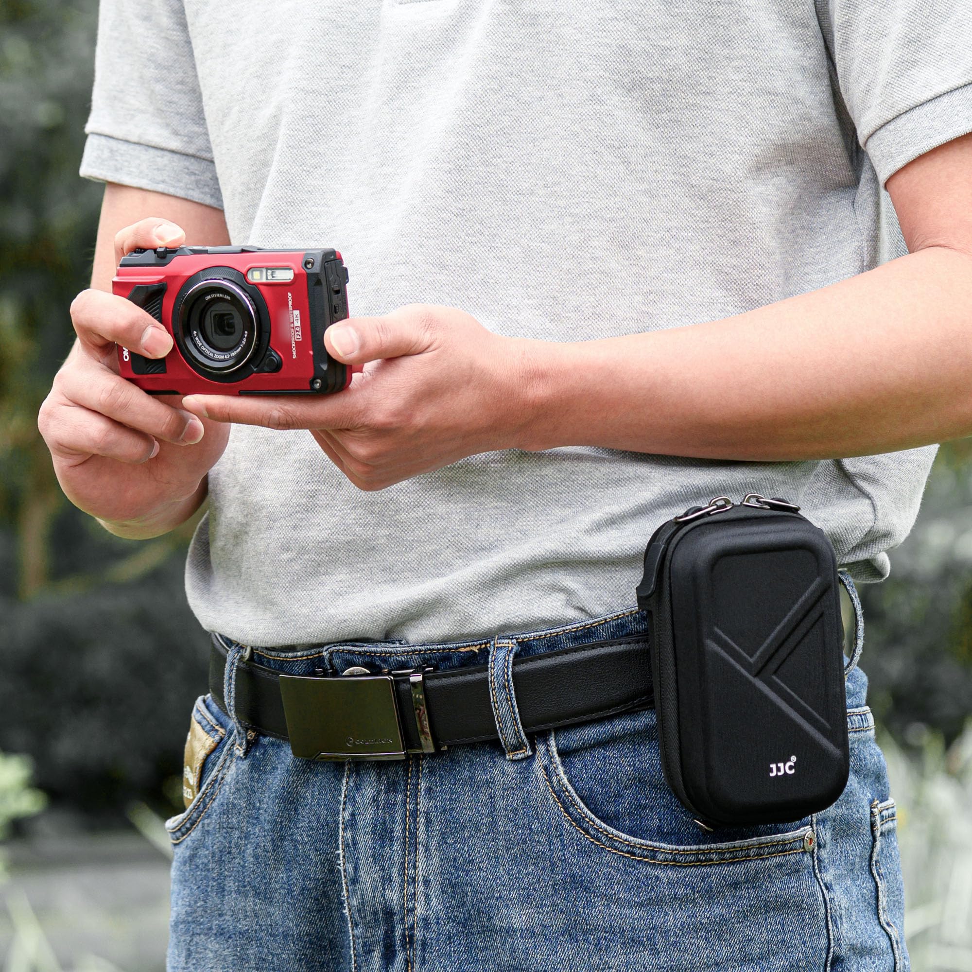 Hard Belt Camera Travel Case with Shoulder Strap Carabiner,Compact Camera Pouch for G7X Mark II Olympus TG-7 TG-6 TG-5 TG-4 Ricoh GR3 GR3X HDF Sony ZV-1 II ZV1 ZV-1F RX100 VII VI VA IV III II & More - Image 9