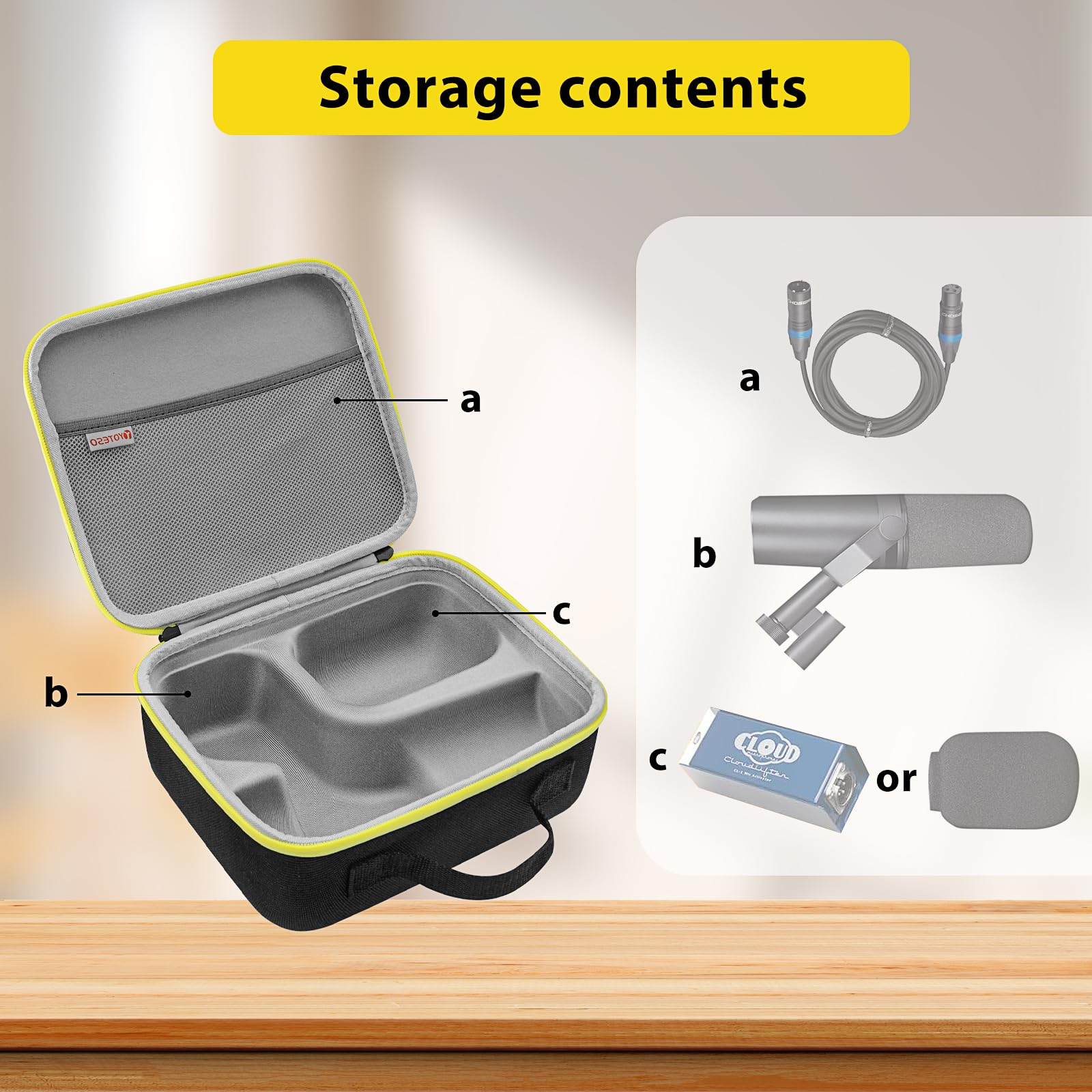 Hard Carrying Case Compatible with Shure SM7dB/MV7 SM7B Vocal Dynamic Microphone for Hard EVA Material for Easy Travel Fits Shure SM7B/MV7/ SM7dB(Case Only) - Image 6