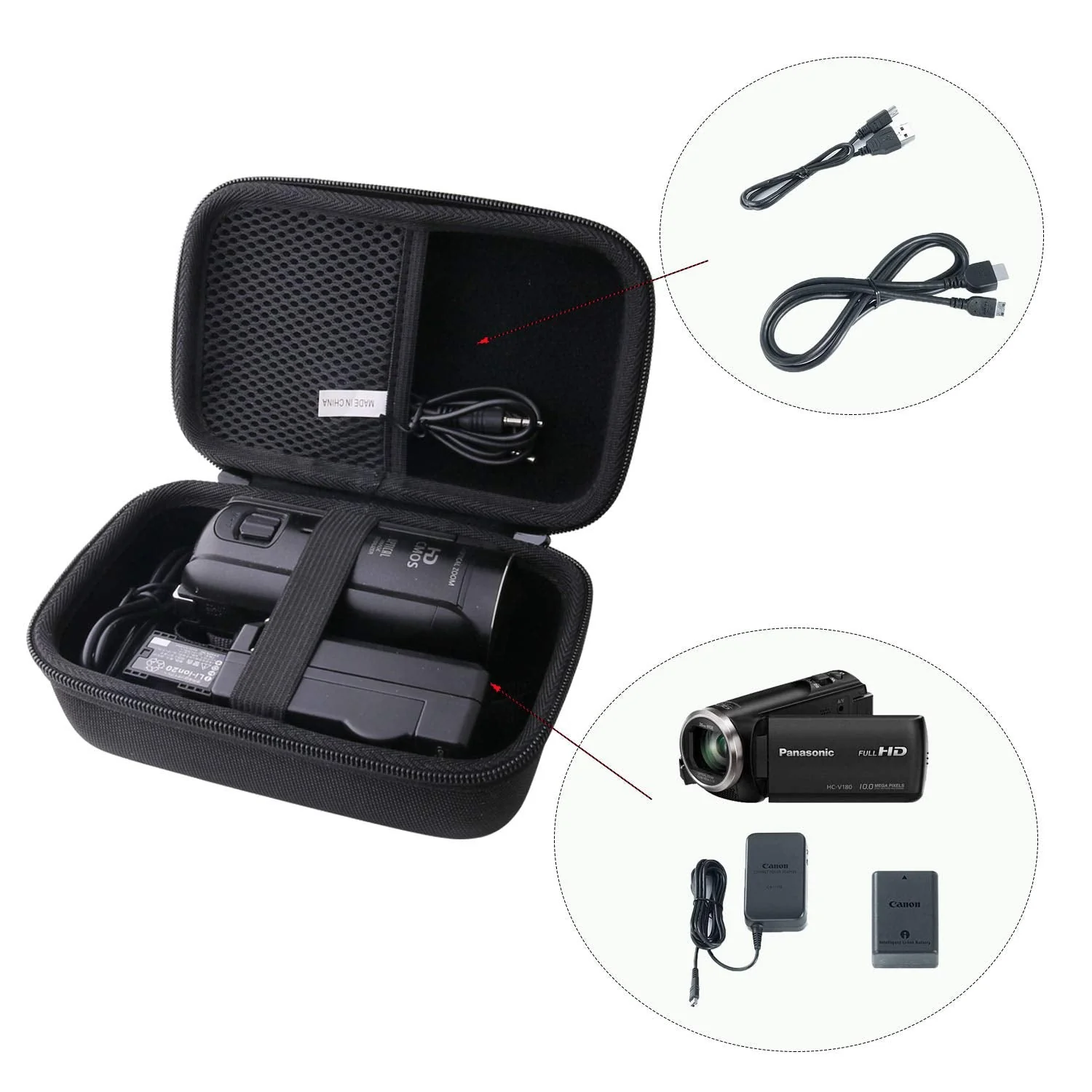 Hard Carrying Case for Panasonic Full HD Video Camera Camcorder HC-V180K/HC-V380K/HC-W580K - Image 4