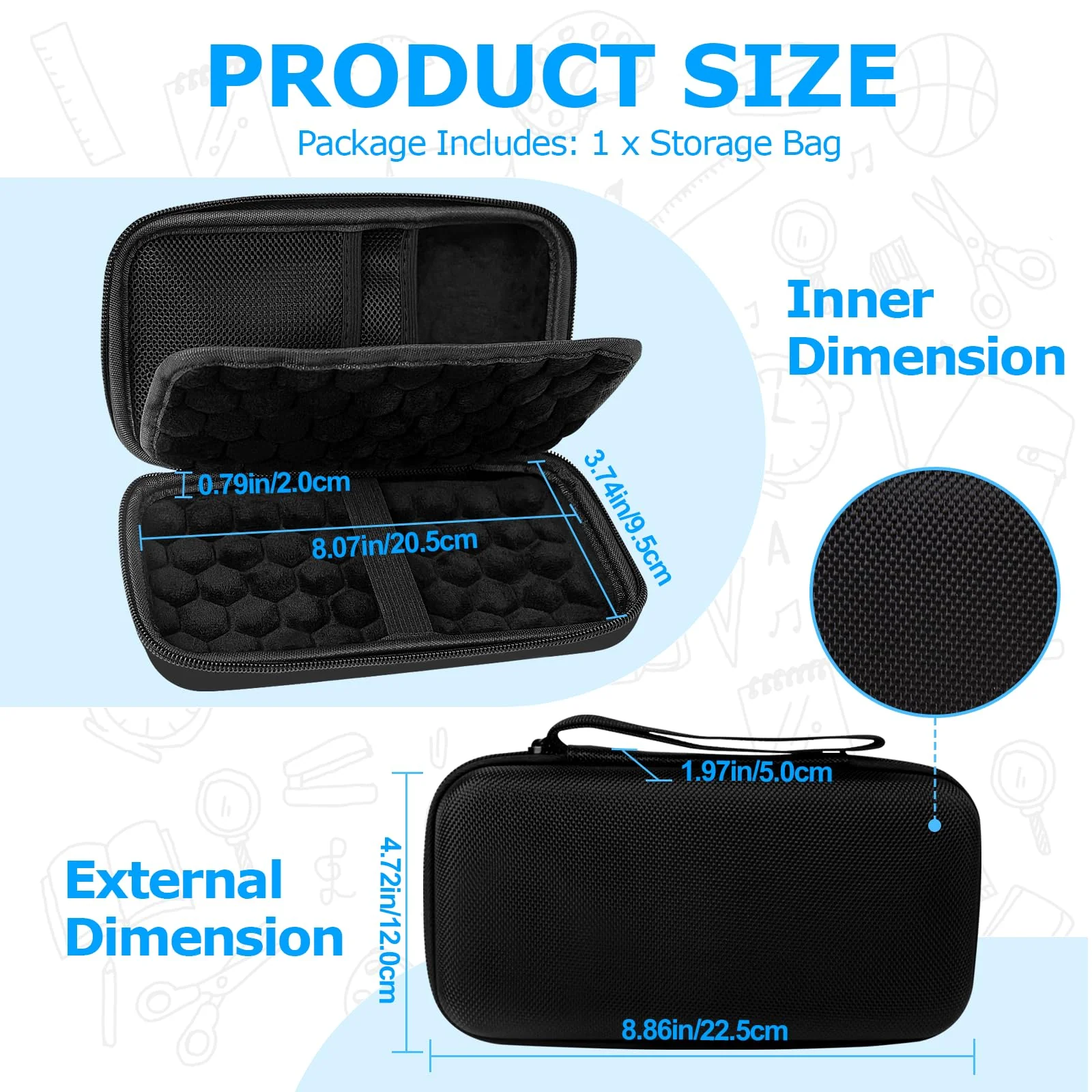 Hard Case Compatible with Texas Instruments TI-84 Plus CE/TI-84 Plus/TI-Nspire CX II CAS/TI-Nspire CX II/TI-83 Plus/Casio fx-9750GII Graphing Calculator, Storage Box with Bubble Protection-Black - Image 3