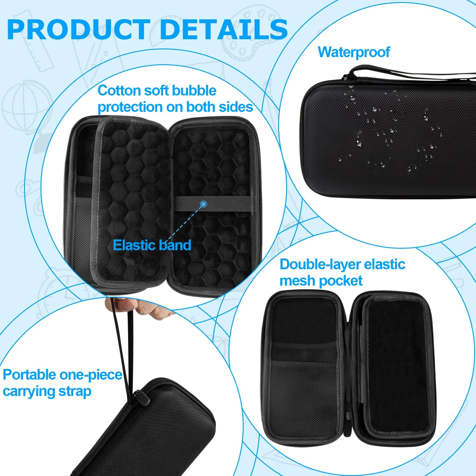 Hard Case Compatible with Texas Instruments TI-84 Plus CE/TI-84 Plus/TI-Nspire CX II CAS/TI-Nspire CX II/TI-83 Plus/Casio fx-9750GII Graphing Calculator, Storage Box with Bubble Protection-Black - Image 5