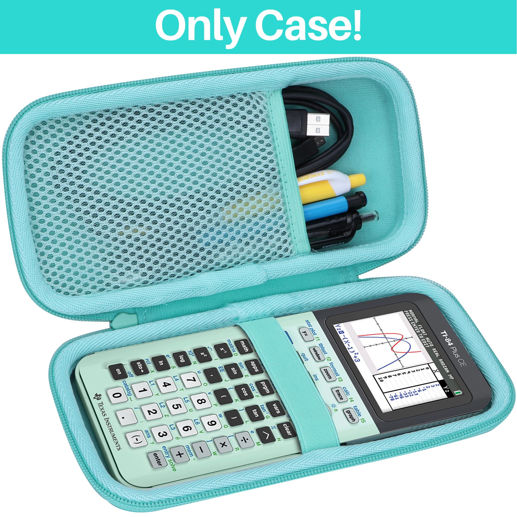 Hard Case Compatible with Texas Instruments TI-84 Plus CE/TI-84 Plus/TI-Nspire CX II CAS/TI-Nspire CX II/TI-83 Plus/TI-89 Titanium/TI-85 / TI-86 Color Graphing Calculator (Mint) Mint Case - Image 2