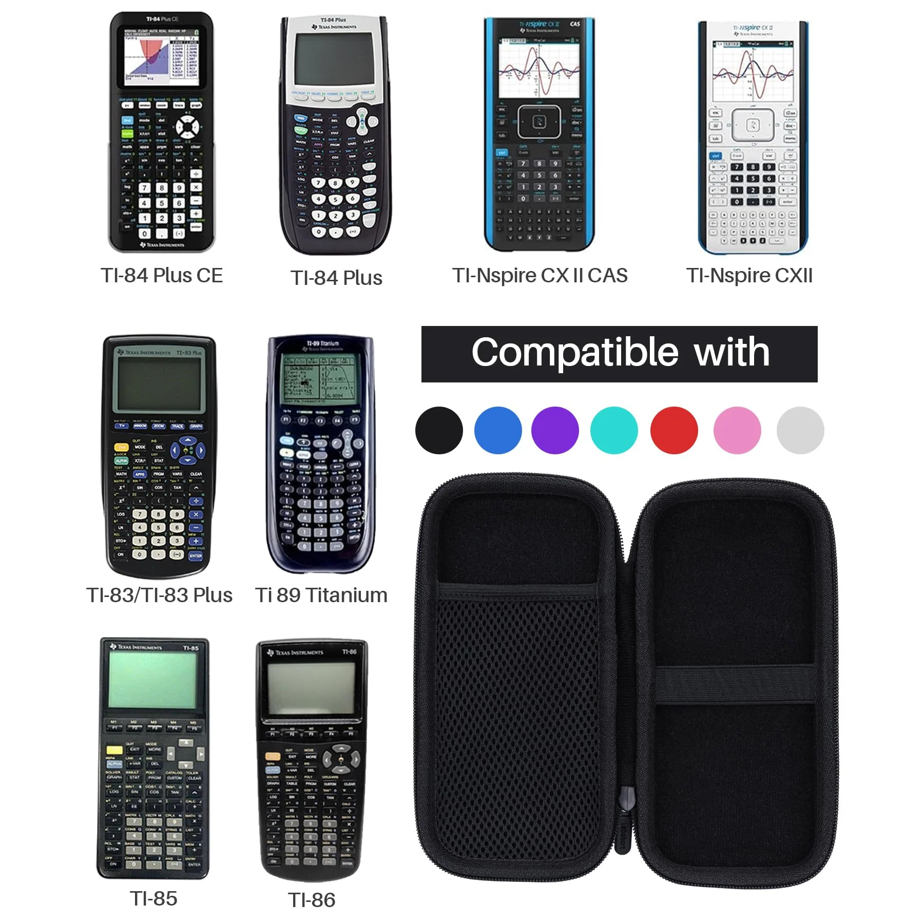 Hard Case Compatible with Texas Instruments TI-84 Plus CE/TI-84 Plus/TI-Nspire CX II CAS/TI-Nspire CX II/TI-83 Plus/TI-89 Titanium/TI-85 / TI-86 Color Graphing Calculator (Rose Gold) Rose Gold Case - Image 3