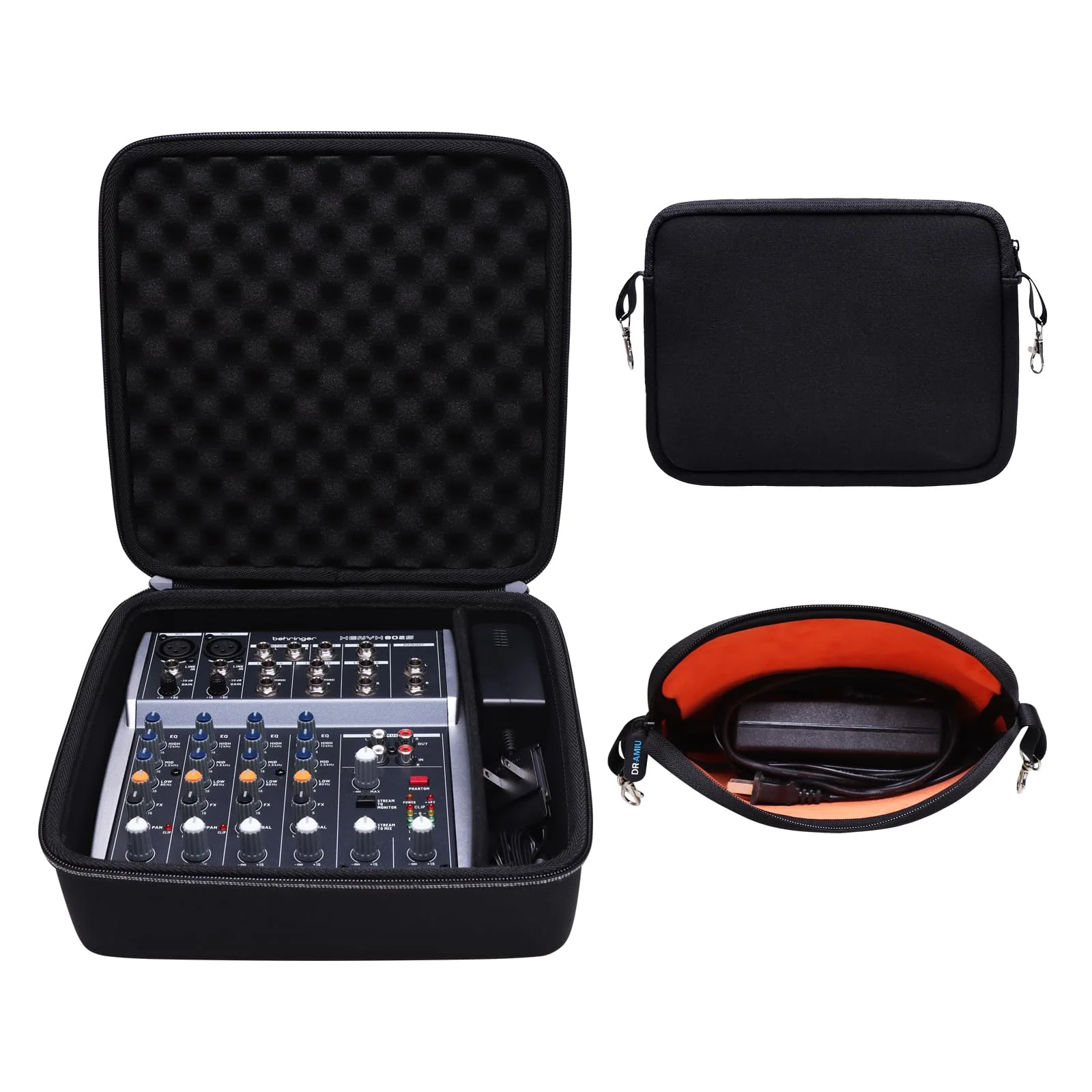 Hard Case Compatible with YAMAHA MG06X / AG06MK2 / MG06 6-Input / AG03MK2, Behringer Xenyx 802S Compact Streaming Mixer with Small Storage Bag, Travel Carrying Protective Case