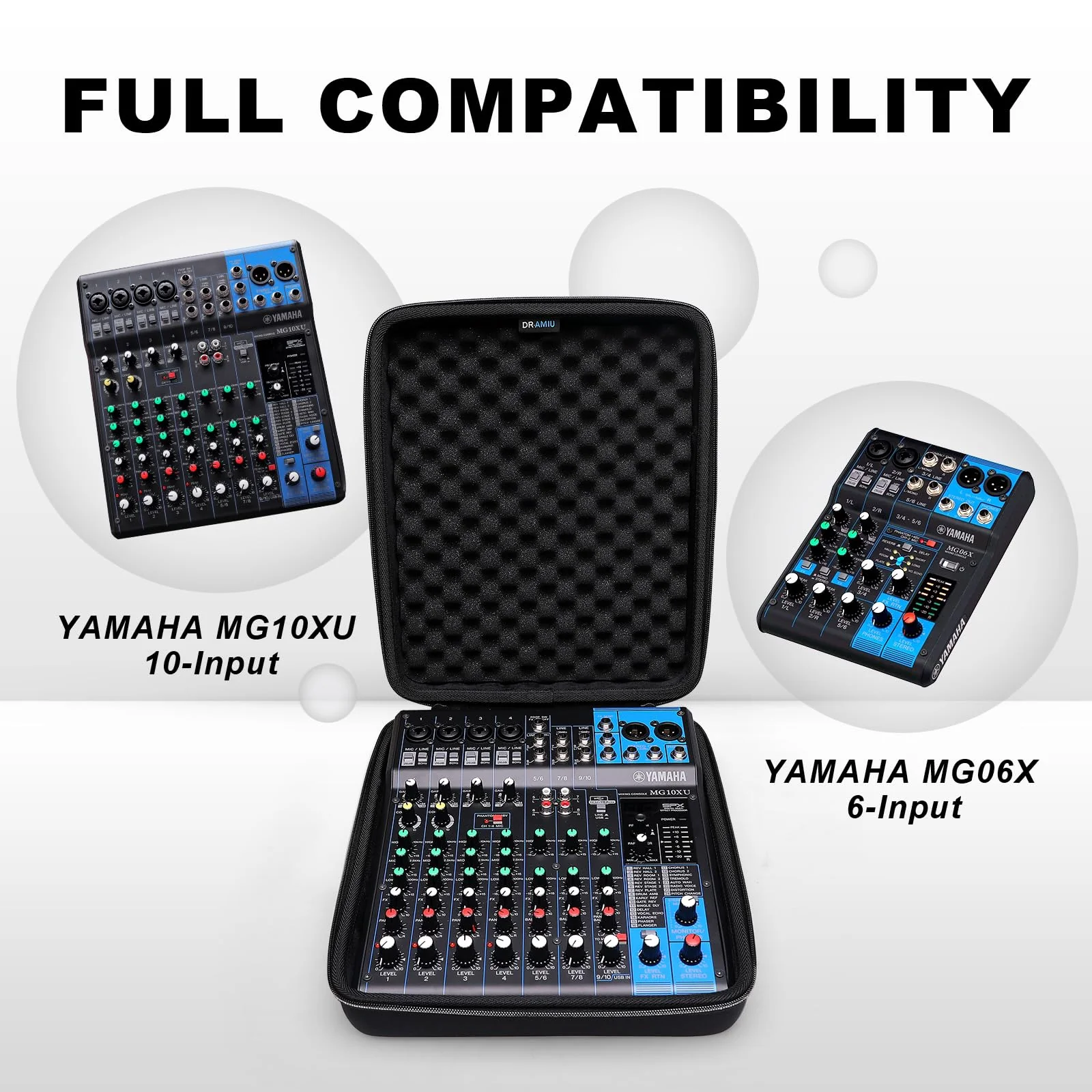 Hard Case Compatible with YAMAHA MG10XU or MG10 10-Input Stereo Mixer with Small Storage Bag Black - Image 2
