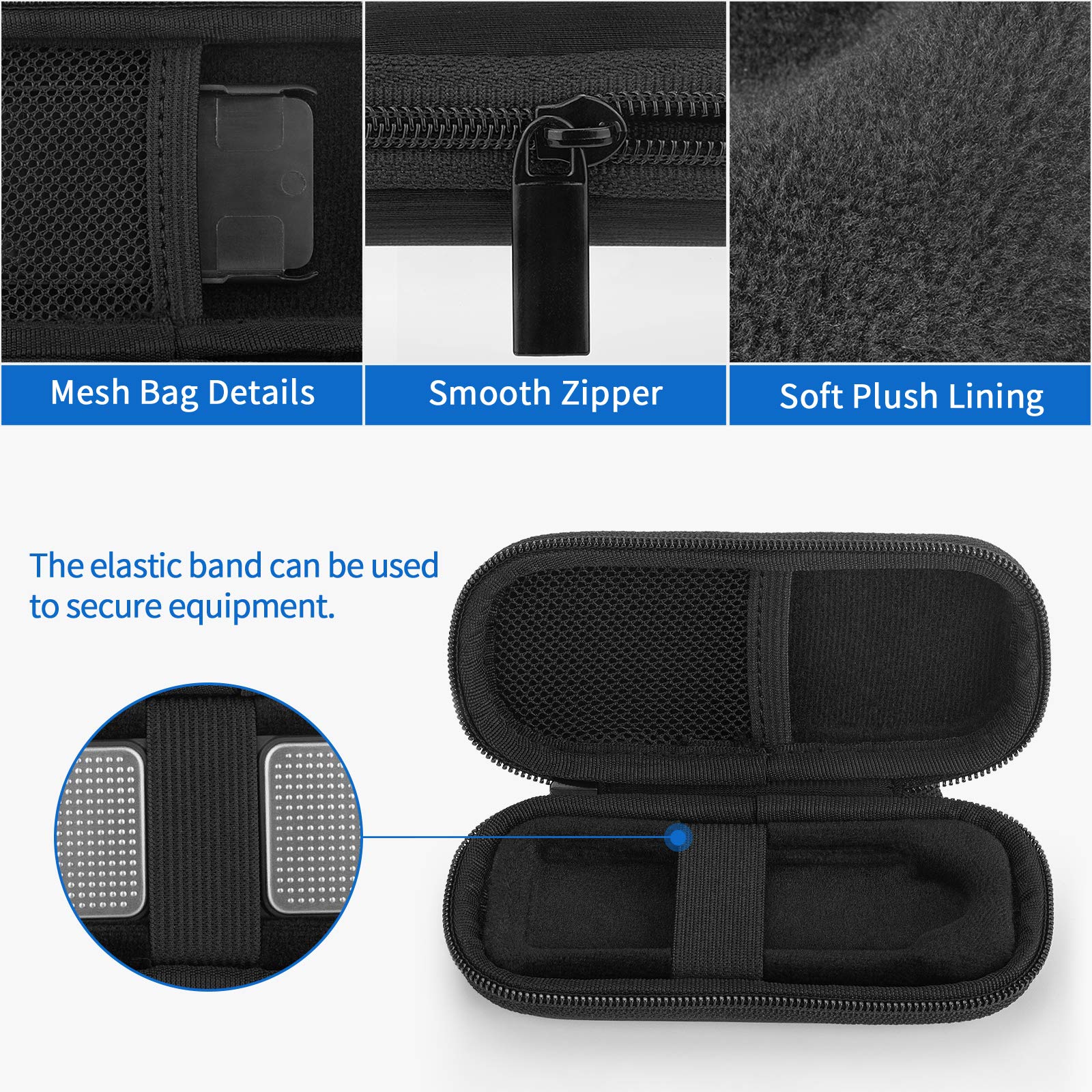 Hard Case for Heart Monitor EKG Devices, Travel Case Protective Cover Storage Bag Black - Image 3