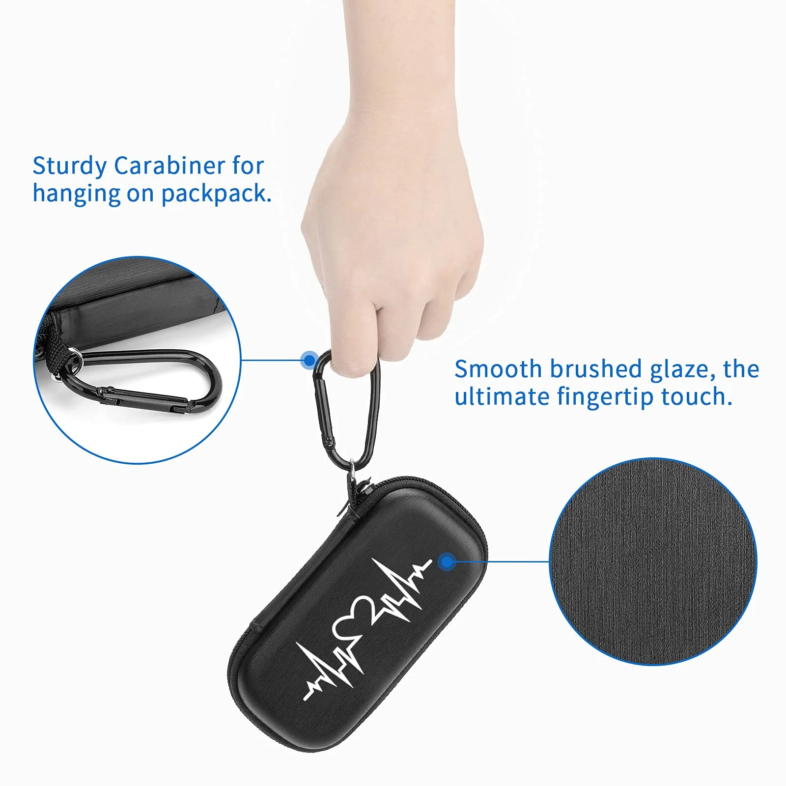 Hard Case for Heart Monitor EKG Devices, Travel Case Protective Cover Storage Bag Black - Image 6
