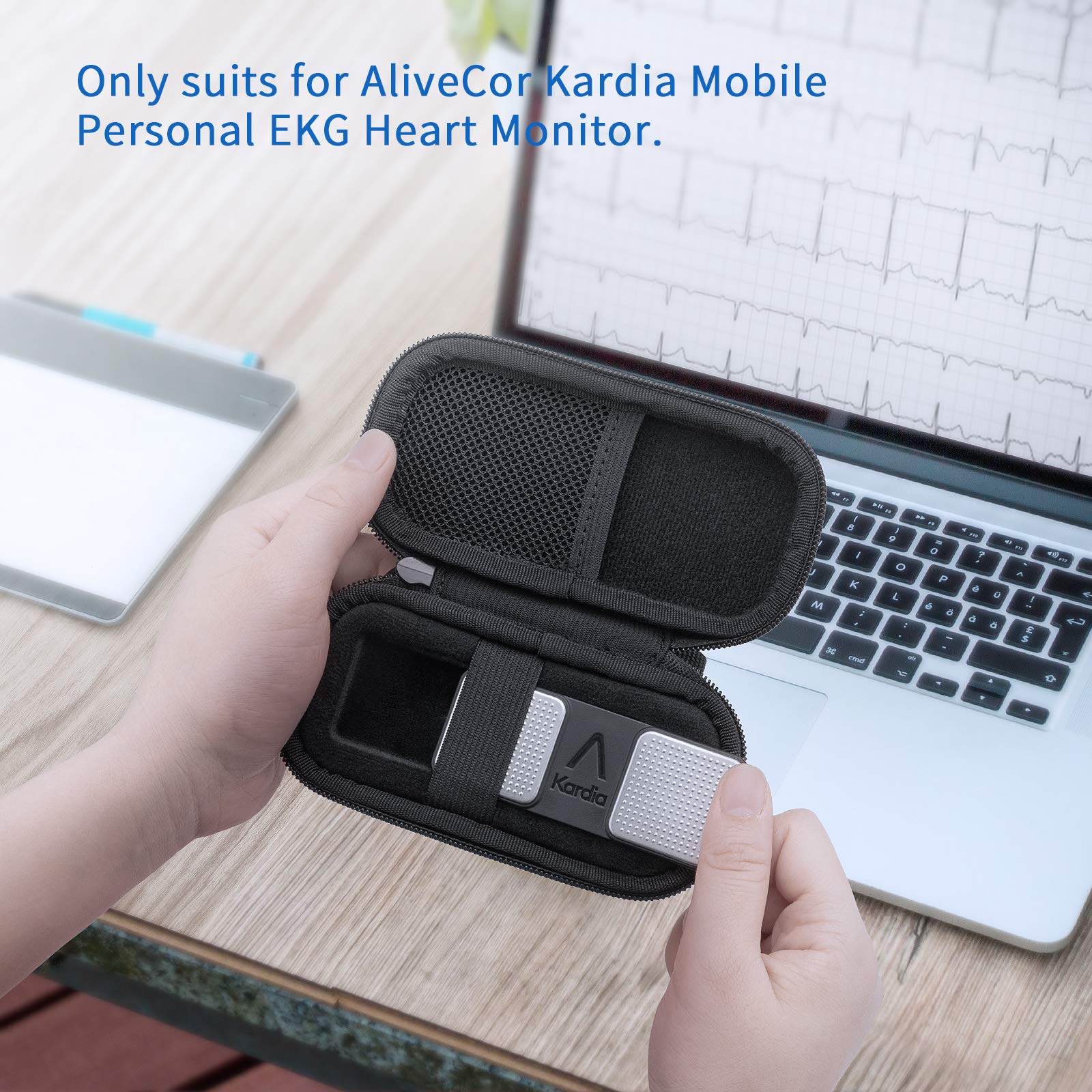 Hard Case for Heart Monitor EKG Devices, Travel Case Protective Cover Storage Bag Black - Image 7