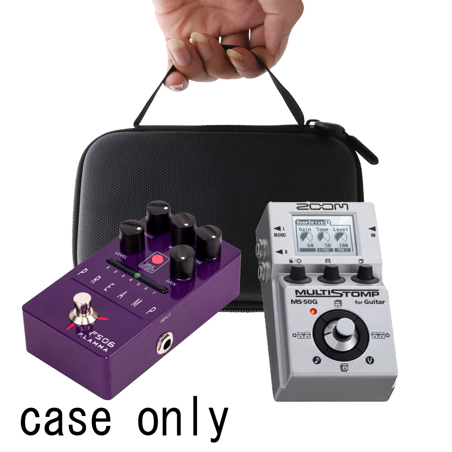 Hard EVA Carrying Case Compatible with for FLAMMA FS01-FS07Guitar Delay Pedal/Zoom MS-70CDR/MS-60B/MS-50G MultiStomp Guitar Effects Pedal Case. - Image 8