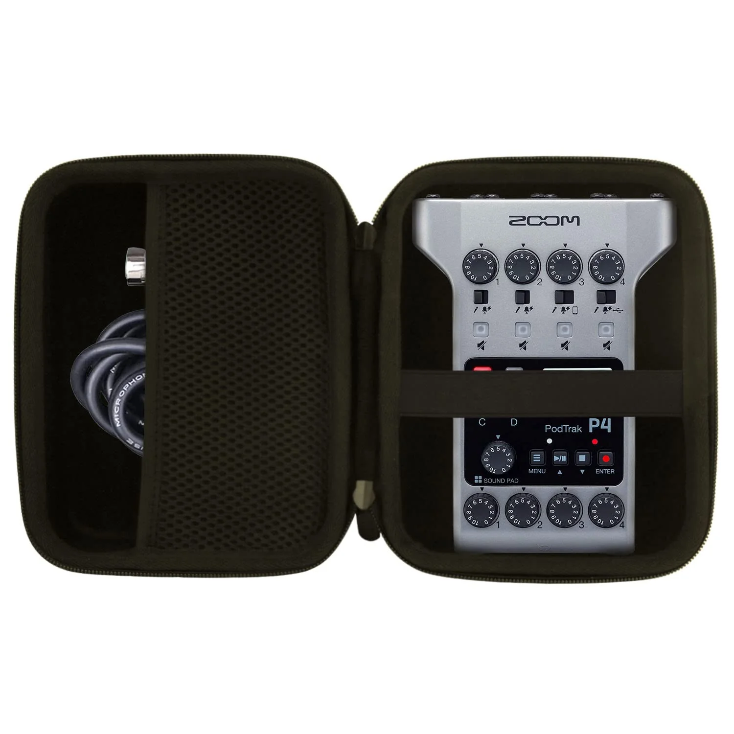 Hard EVA Carrying Case for Zoom PodTrak P4 Podcast Recorder Case. (for Zoom P4) for Zoom P4