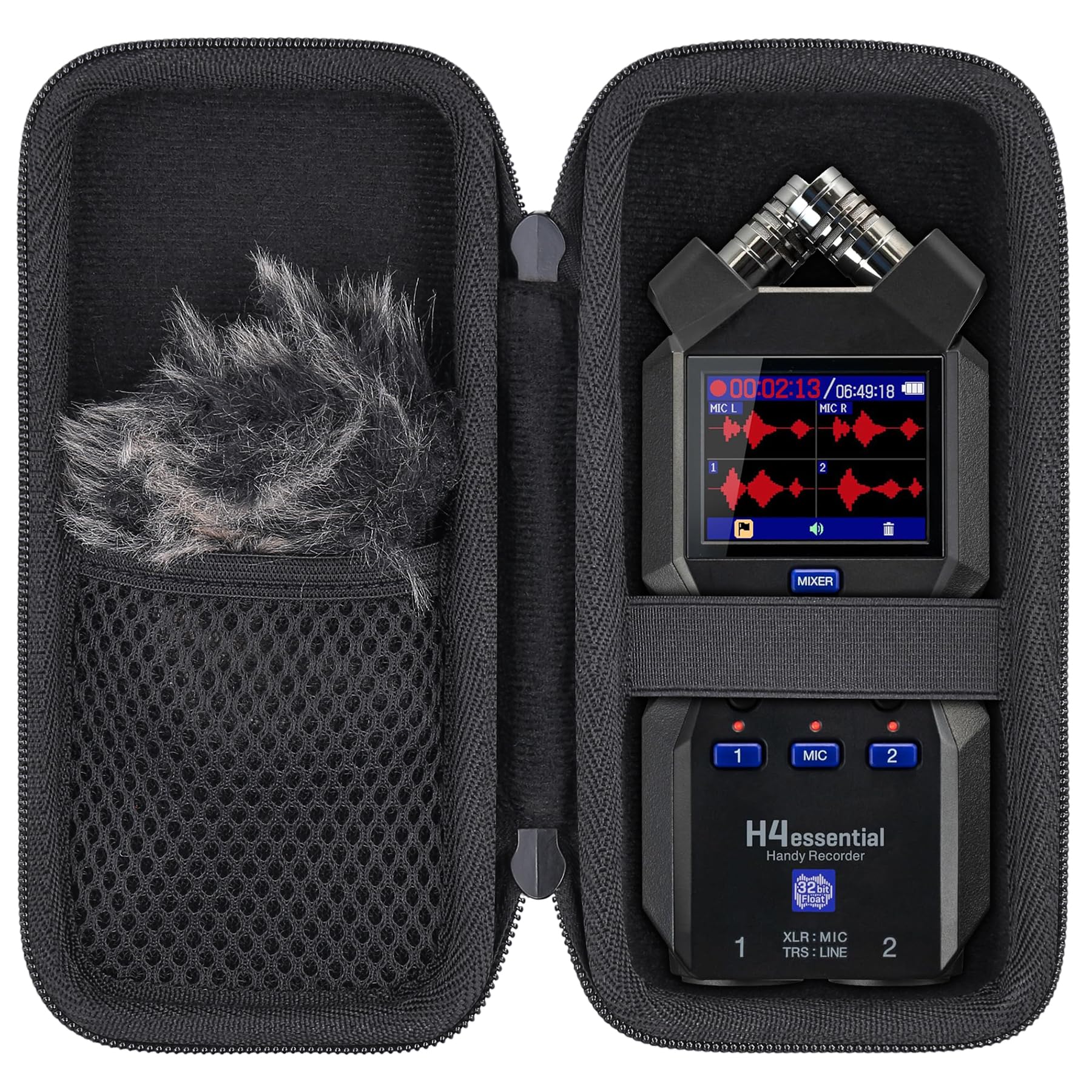 Hard Travel Case for Zoom H4essential 4-Track Stereo Handy Recorder by Aenllosi(Case Only) for H4essential