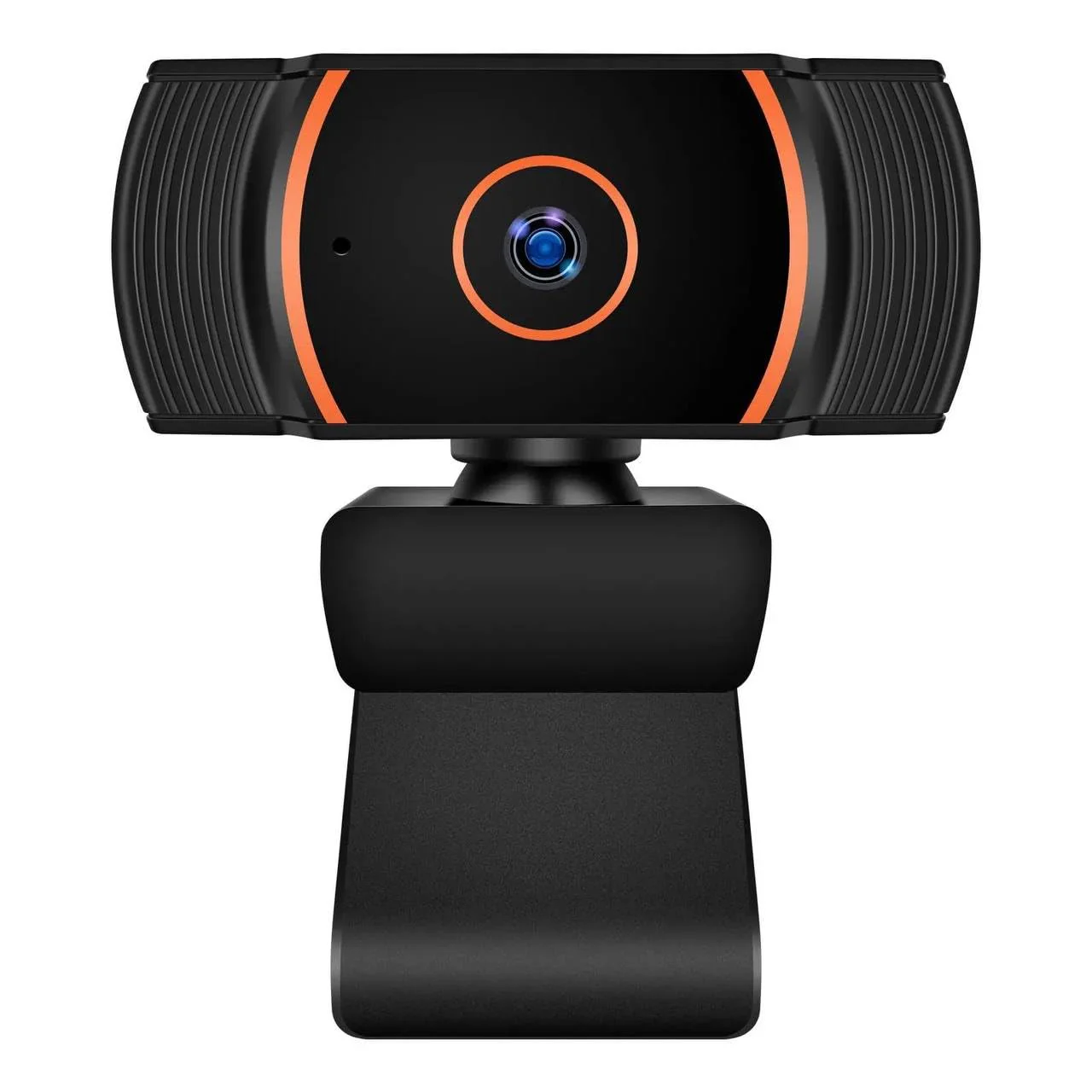 HD Webcam 1080p with Built-in Microphone - 360° Rotation Pan & Tilt - Attachable Desktop Cam Perfect for Remote Work, Online Course Taking, Streaming, & Gaming, Black and Orange, ZHY1566 - Image 2