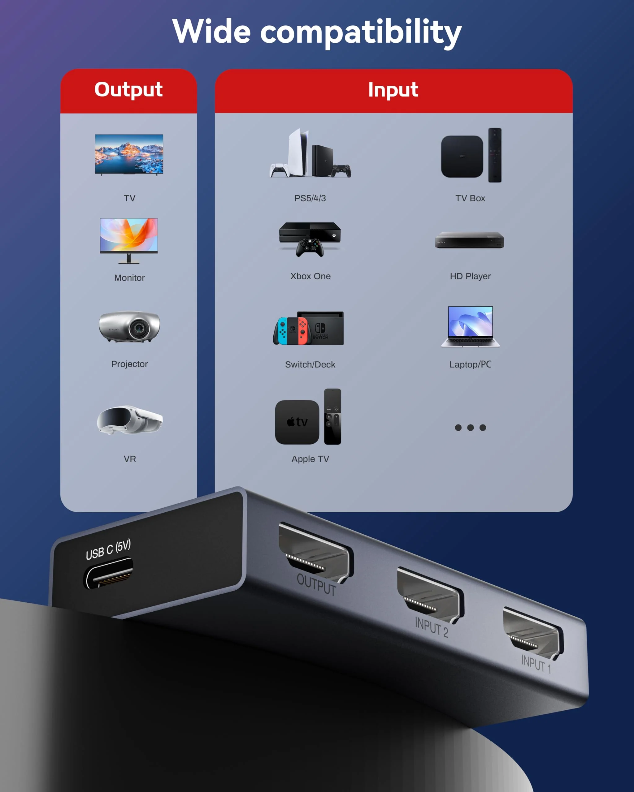 HDMI 2.1 Switch FOLODA 8K HDMI Switcher, Ultra HD 8K@60Hz 2 in 1 Out HDMI Splitter, 4K@120Hz Aluminum HDMI Switcher Selector for PS5/4/3 Xbox, Apple TV, Nintendo Switch, Roku, Fire Stick - Image 7