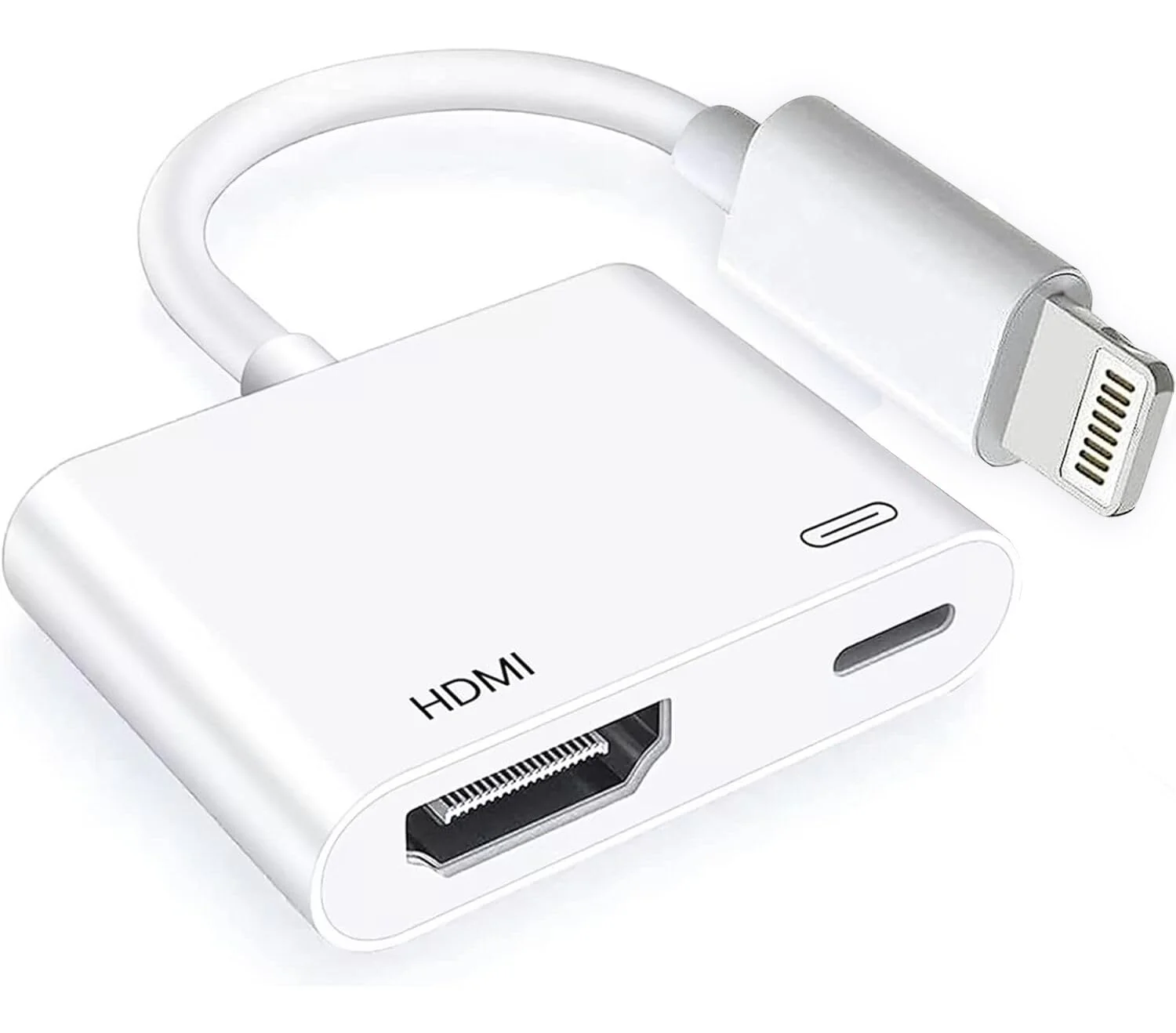 HDMI Adapter for iPhone to TV, 4K HD Digital AV Adapter Screen Converter with Charging Port, Compaitble with iPhone to HDMI Adapter Cable for HDTV, Monitor, Projector, white