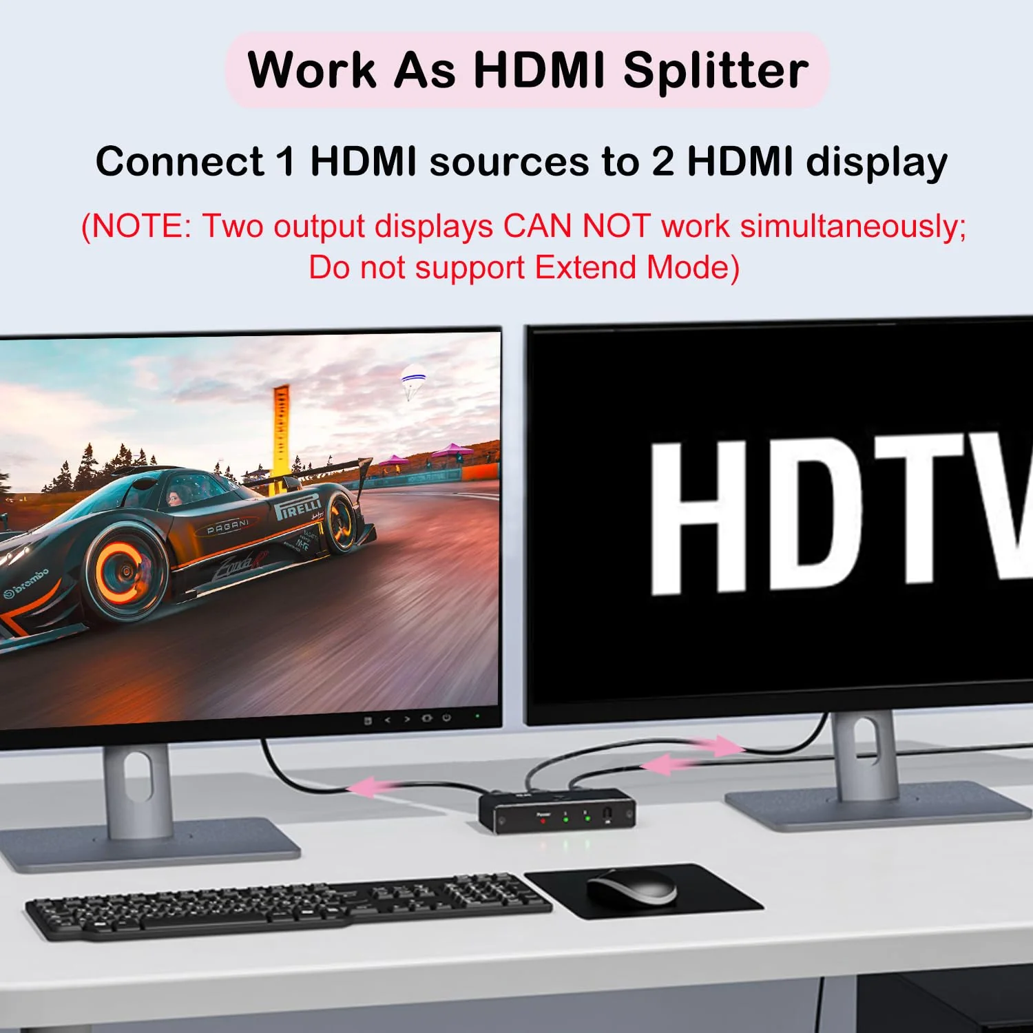 HDMI Switch, 8K Bi-Directional HDMI 2.1 Switcher Splitter, Supports 8K@60Hz, 4K@120Hz, 1080P@240Hz, HDR, 3D, Dolby Compatible with PS5 Xbox Blu-Ray Player etc - Image 4