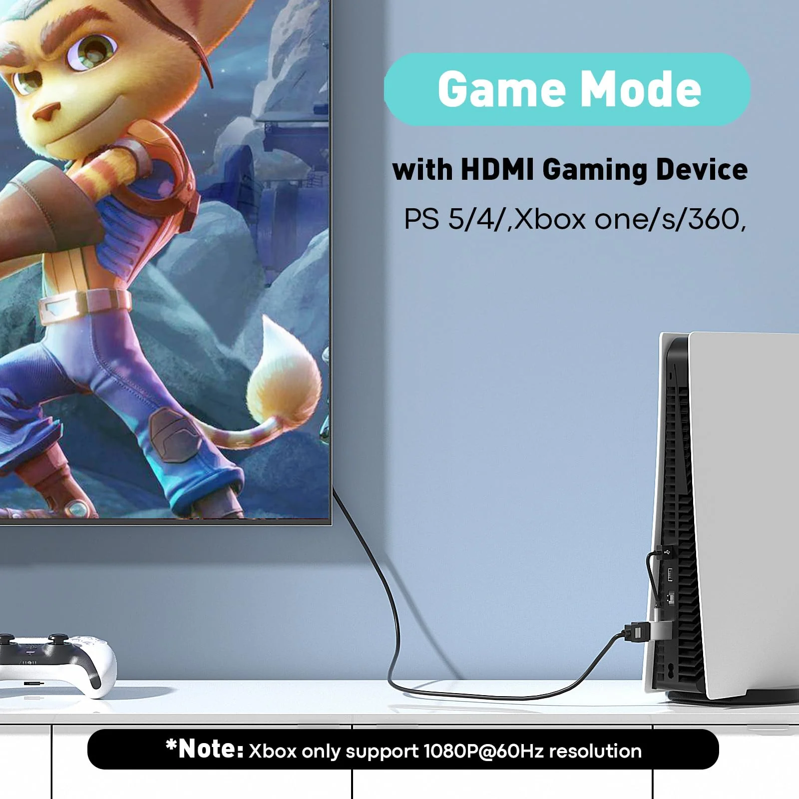 HDMI to DisplayPort Adapter (4K 60Hz,1080p 120Hz) Uni-Directional HDMI Male to DP Female Converter [2 Pack] for Monitor Compatible with GPU,Laptop,AMD,NVIDIA,PS5,Xbox More 3.92 inch - Image 3