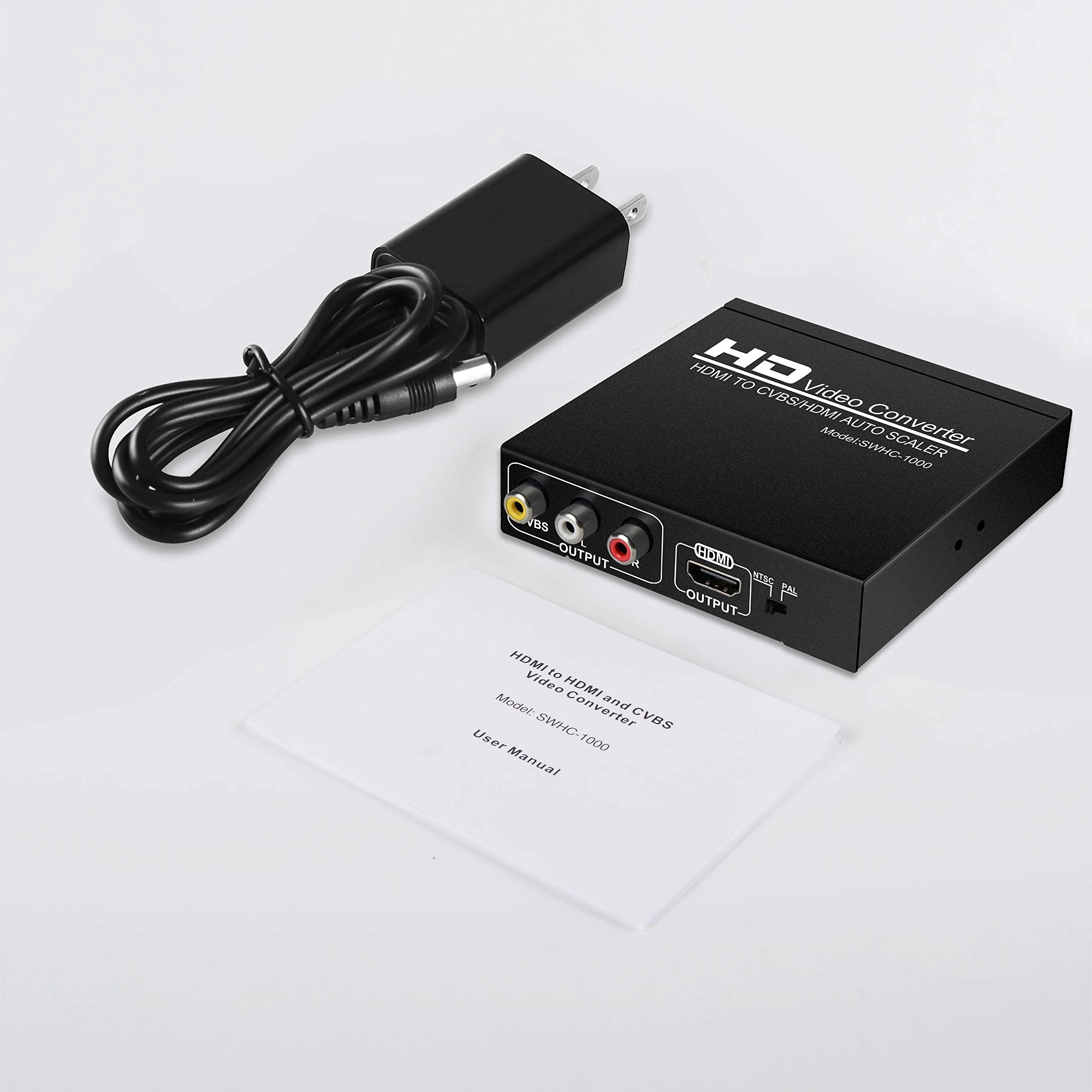 HDMI to RCA and HDMI Adapter Converter, NEWCARE HDMI to HDMI+3RCA CVBS AV Composite Video Audio Adapter/Splitter, with Power Adapter Support 1080P, PAL, NTSC, for HD TV, Older TV,Camera, Monitor, etc - Image 6