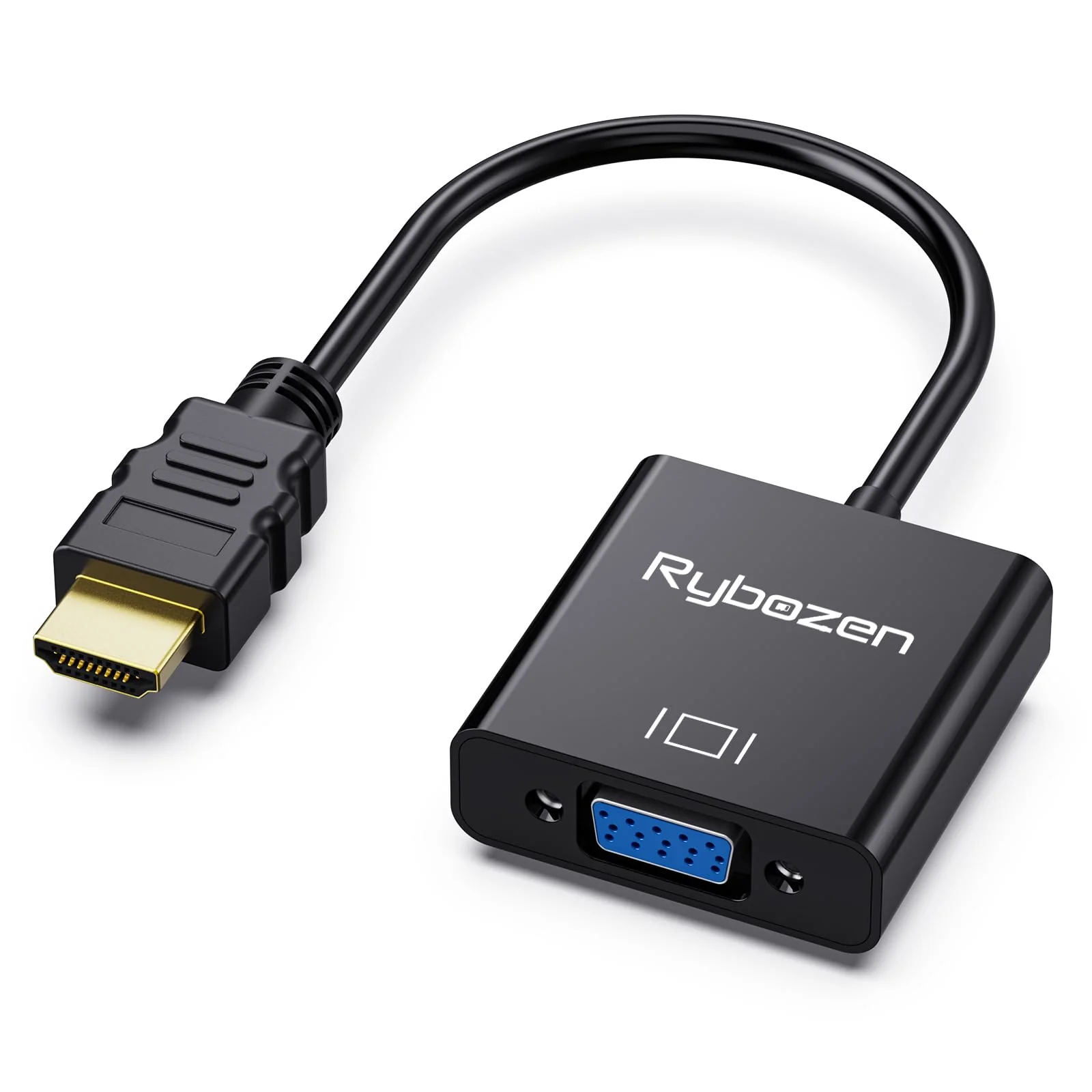 HDMI to VGA Adapter, Gold-Plated HDMI to VGA Converter (Male to Female), HDMI Adapter Compatible for Computer, Laptop, PC, Monitor, Projector, HDTV, Chromebook, Raspberry Pi, Roku, Xbox and More 1 pack