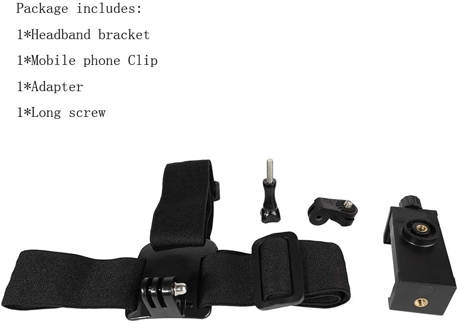 Head-Mounted Mobile Phone Holder,First-Person View Video Outdoor Live Shooting Bracket with Phone Clip(4"-7") for iPhone Smartphones and GoPro Insta360 Sony DJI Action Camera Head Mount Strap - Image 6