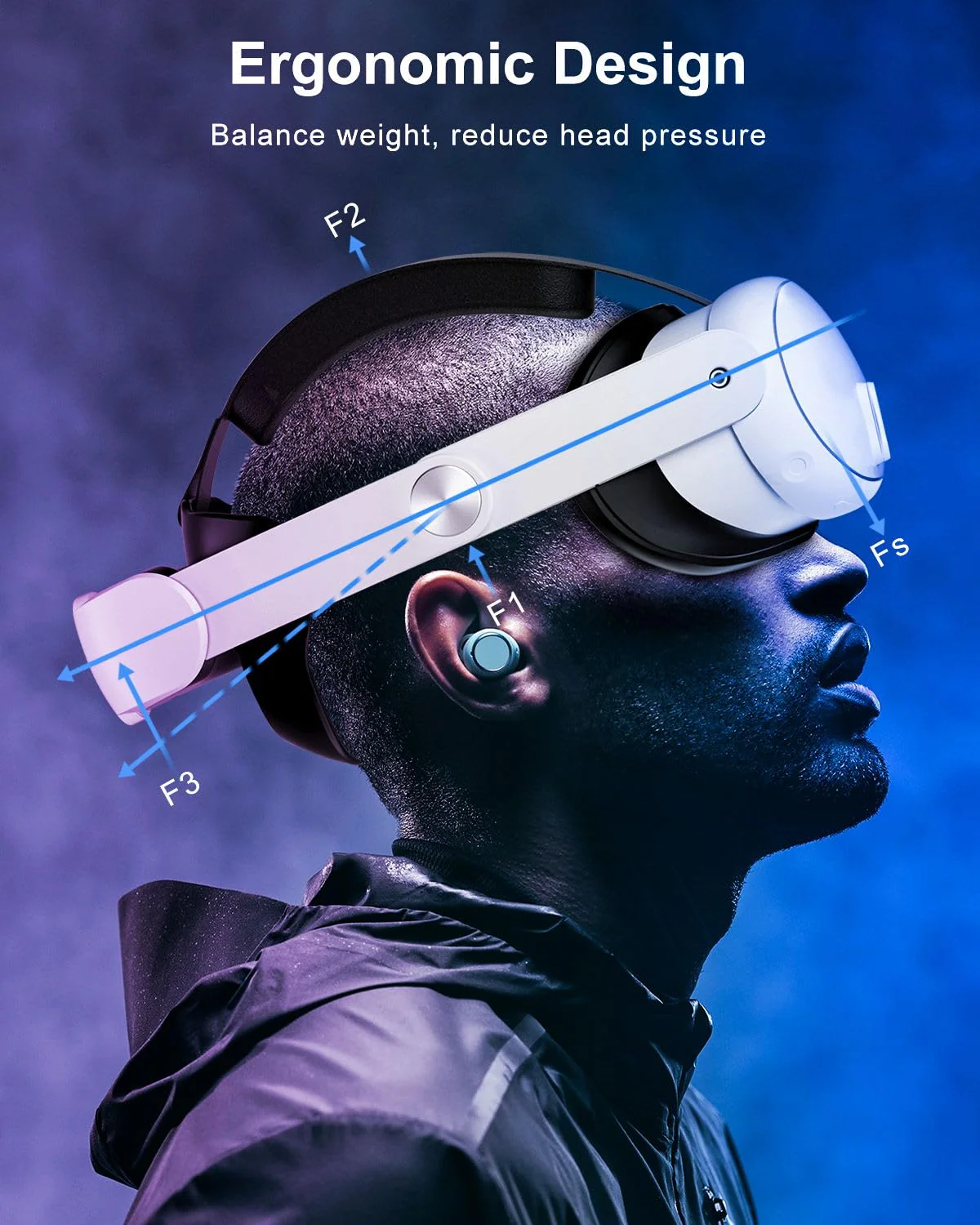 Head Strap for Meta Quest 3, Lightweight and Comfortable Cushion VR Headset Strap Hand Grips, Adjustable Elite Head Strap and Controller Grips Replacement Balanced Fit for Oculus Quest 3 Head Strap for Meta Quest 3 - Image 6