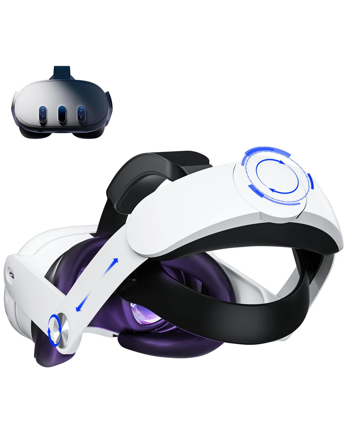 Head Strap for Meta Quest 3, Lightweight and Comfortable Soft Cushion VR 3 Accessories Headset Strap,Pressure-Free Adjustable Balanced Elite Strap Accessories Replacement for Oculus Quest 3 Head Strap for Oculus Quest 3