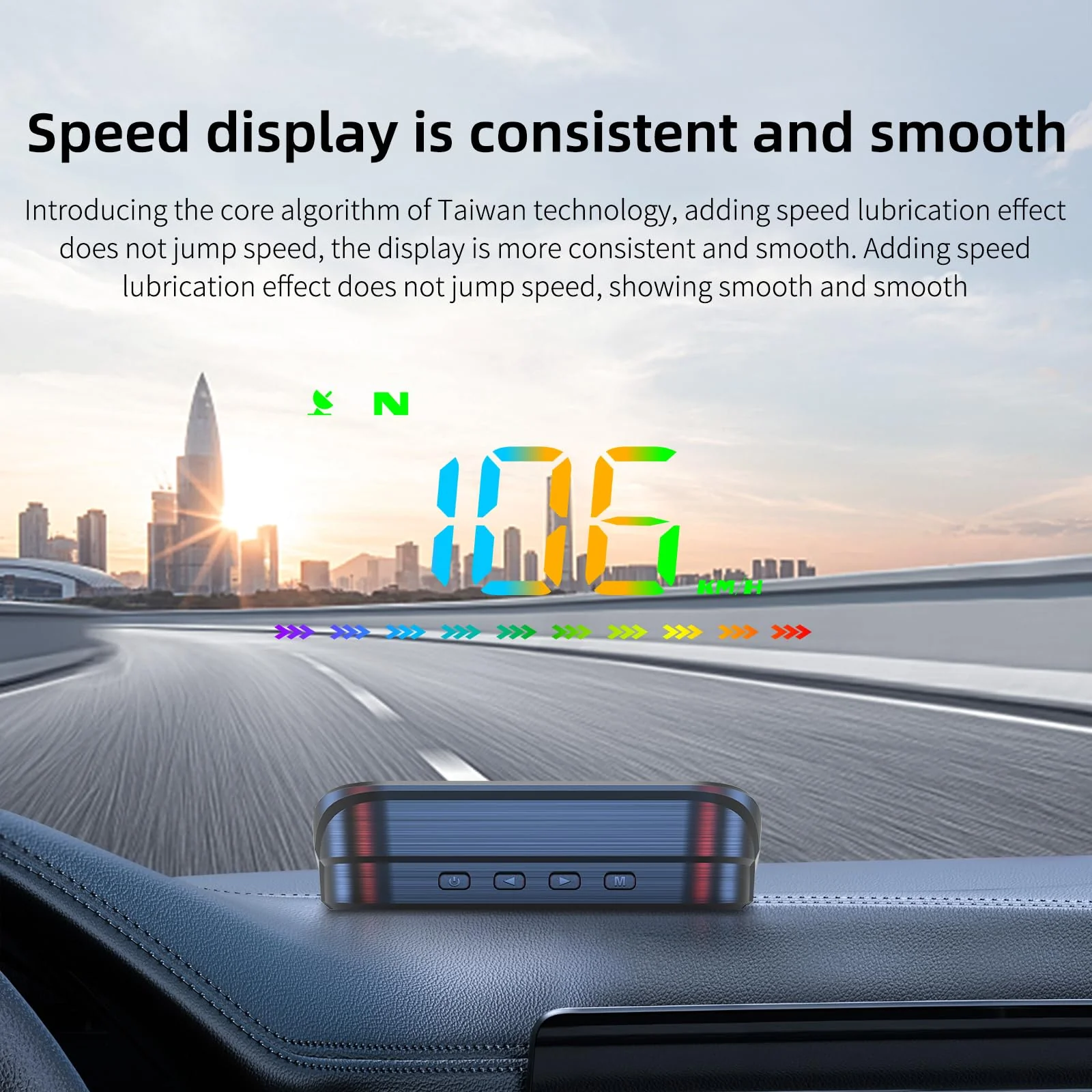 Head Up Display,Car Heads Up Display, GPS Speedometer M23s, Color Font with Speed MPH, Compass Direction, Distance Traveled, Travel Time, Speed Alert and HD Display, USB Cable Plug and Play M23 color - Image 7