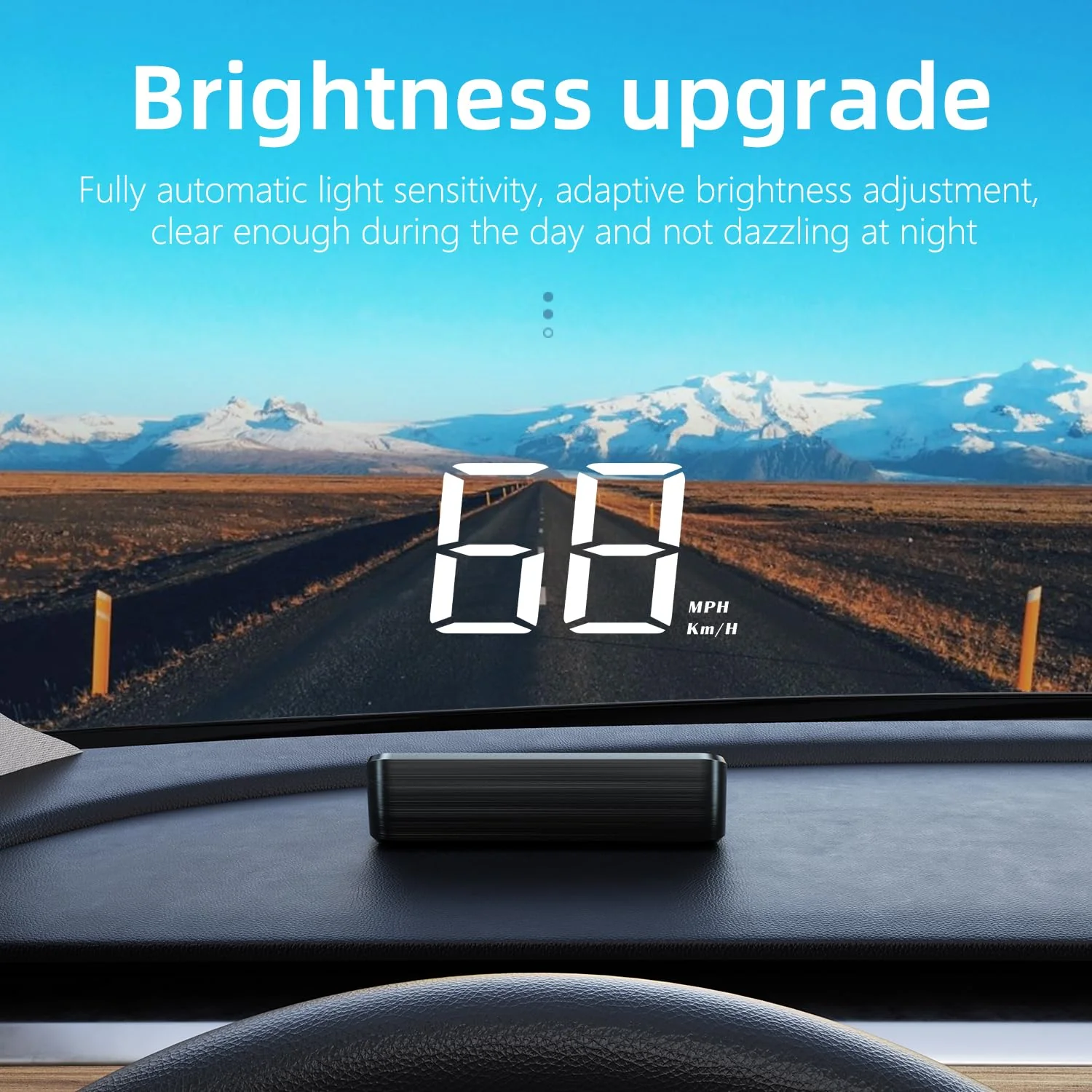Head-up Display for car Windshield, Bright Large Font, GPS Speedometer with auto-Sensing, Accurate Digital Speedometer, Speed MPH, USB Cable Plug and Play - Image 4