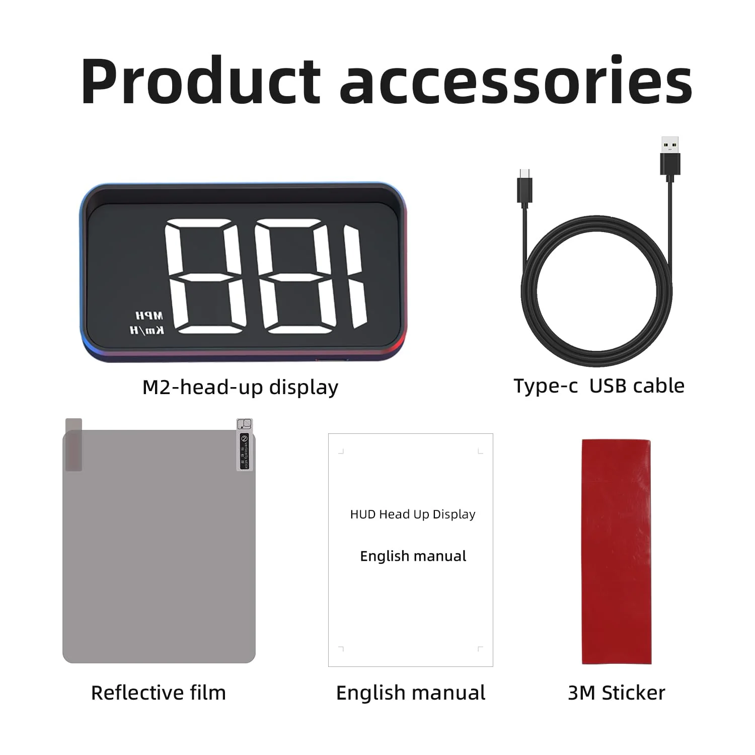 Head-up Display for car Windshield, Bright Large Font, GPS Speedometer with auto-Sensing, Accurate Digital Speedometer, Speed MPH, USB Cable Plug and Play - Image 9