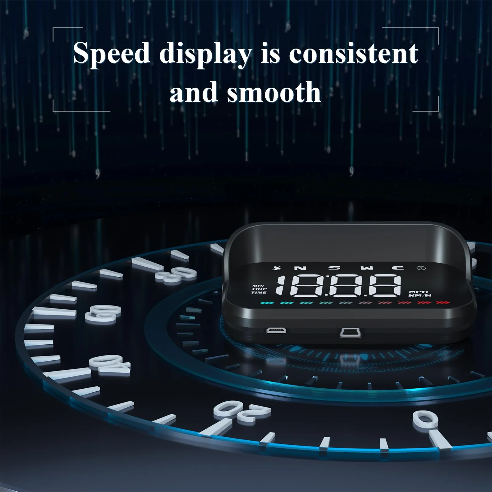 Heads Up Display, GPS Speedometer M23, Universal Car HUD with Speed MPH, Compass Direction, Overspeed Alarm HD Display, USB Cable Plug & Play - Image 4