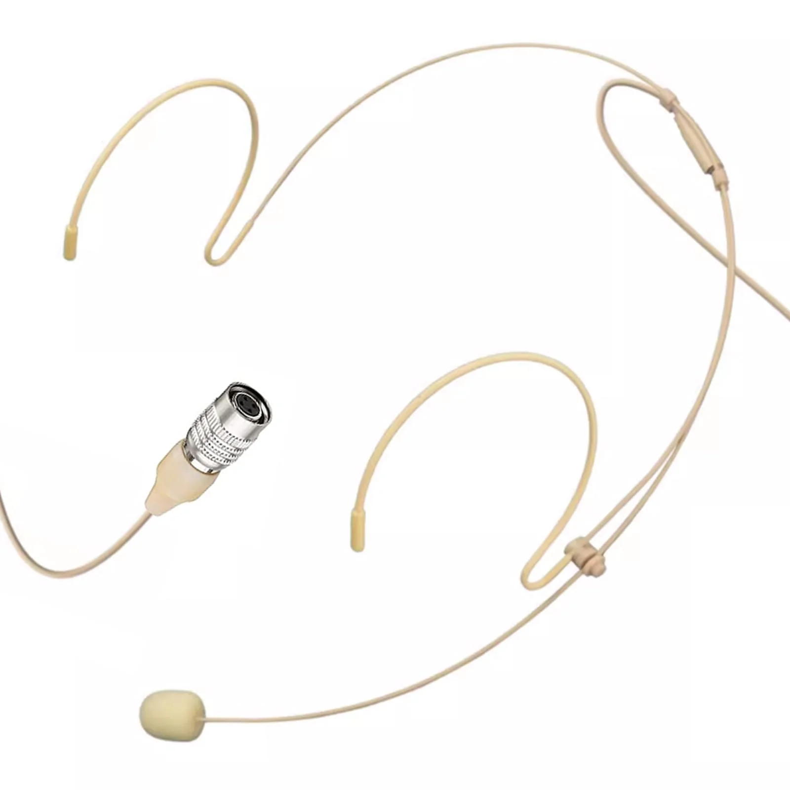 Headset Microphone Headworn Double Over Ear Earset Hanging Condenser Omnidirectional Mic Compatible with Audio-Technica Wireless Bodypack Transmitter System with Hirose 4 Pin Plug Hirose 4 Pin Plug Compatible with Audio-Technica