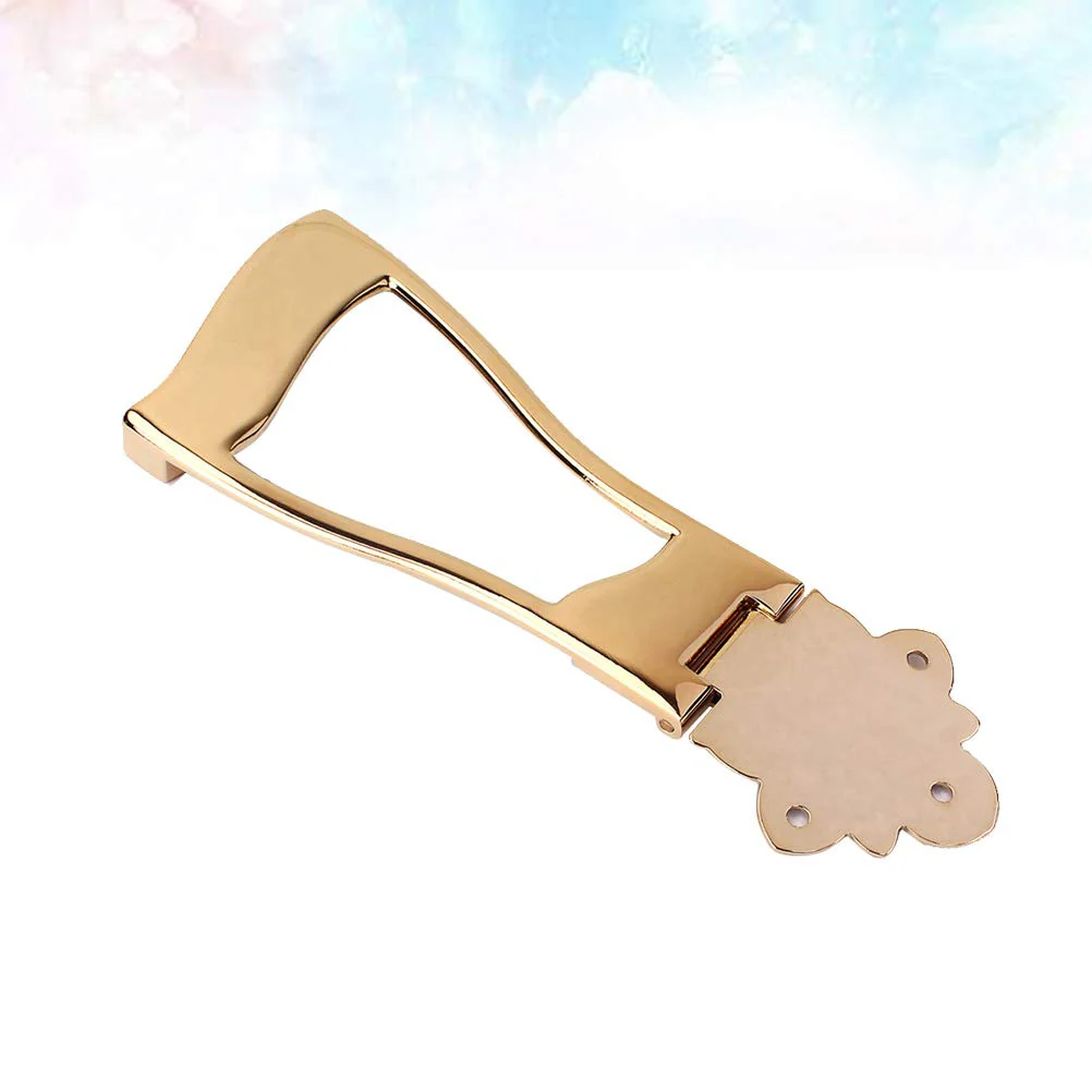Healifty 6 String Guitar Trapeze Tailpiece Bridge for Jazz Archtop Guitar Replacement (Gold) - Image 9