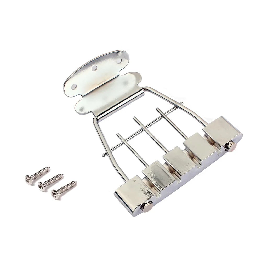 Healifty Four-String Pull-up Board Sturdy Zinc Alloy Guitar Tailpiece for Jazz Archtop Bass Easy Installation Replacement Parts 4.33 X 3.22 X 0.43 Inches